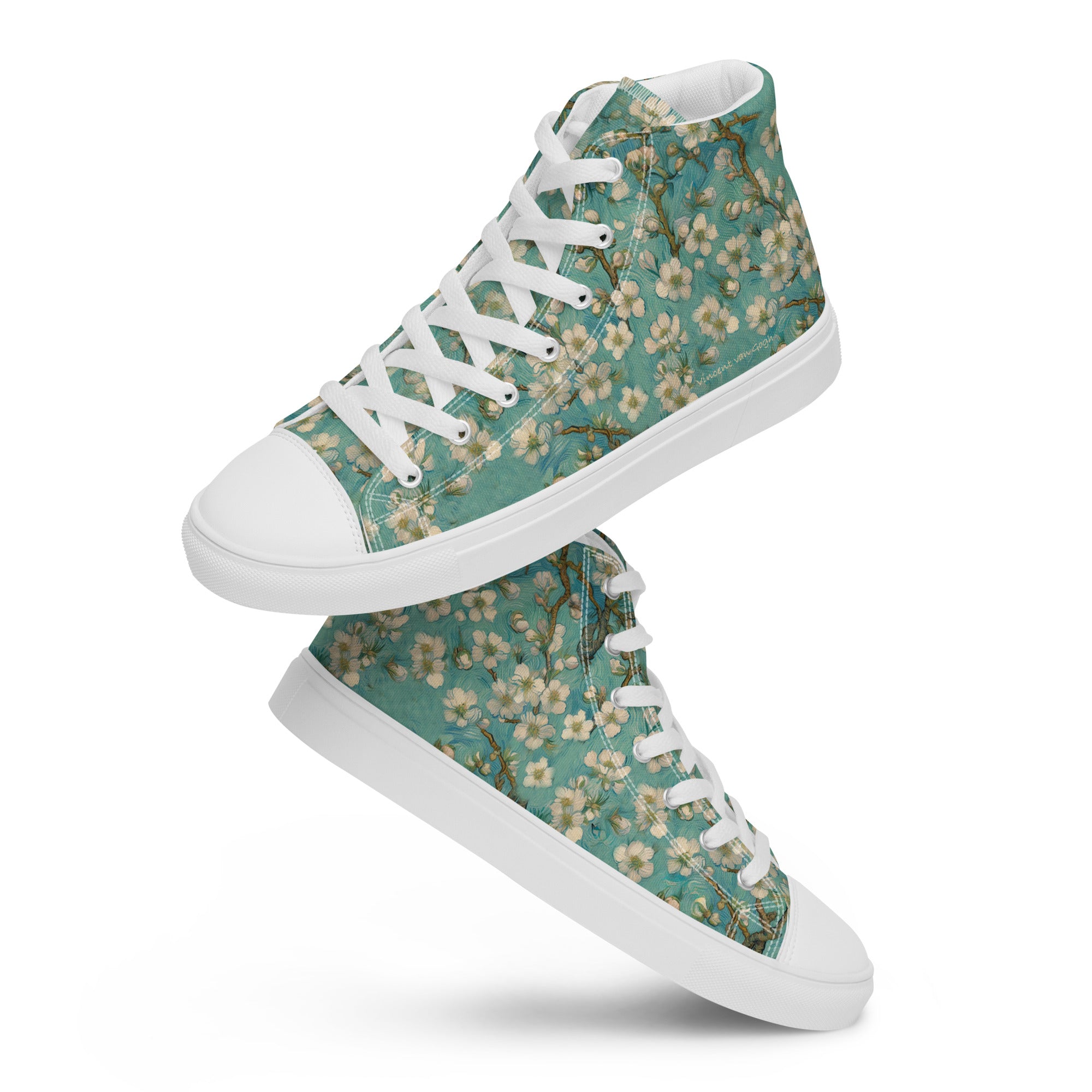 Vincent van Gogh „Mandelblüte“ High-Top-Schuhe | Hochwertige Art High-Top-Sneaker für Herren