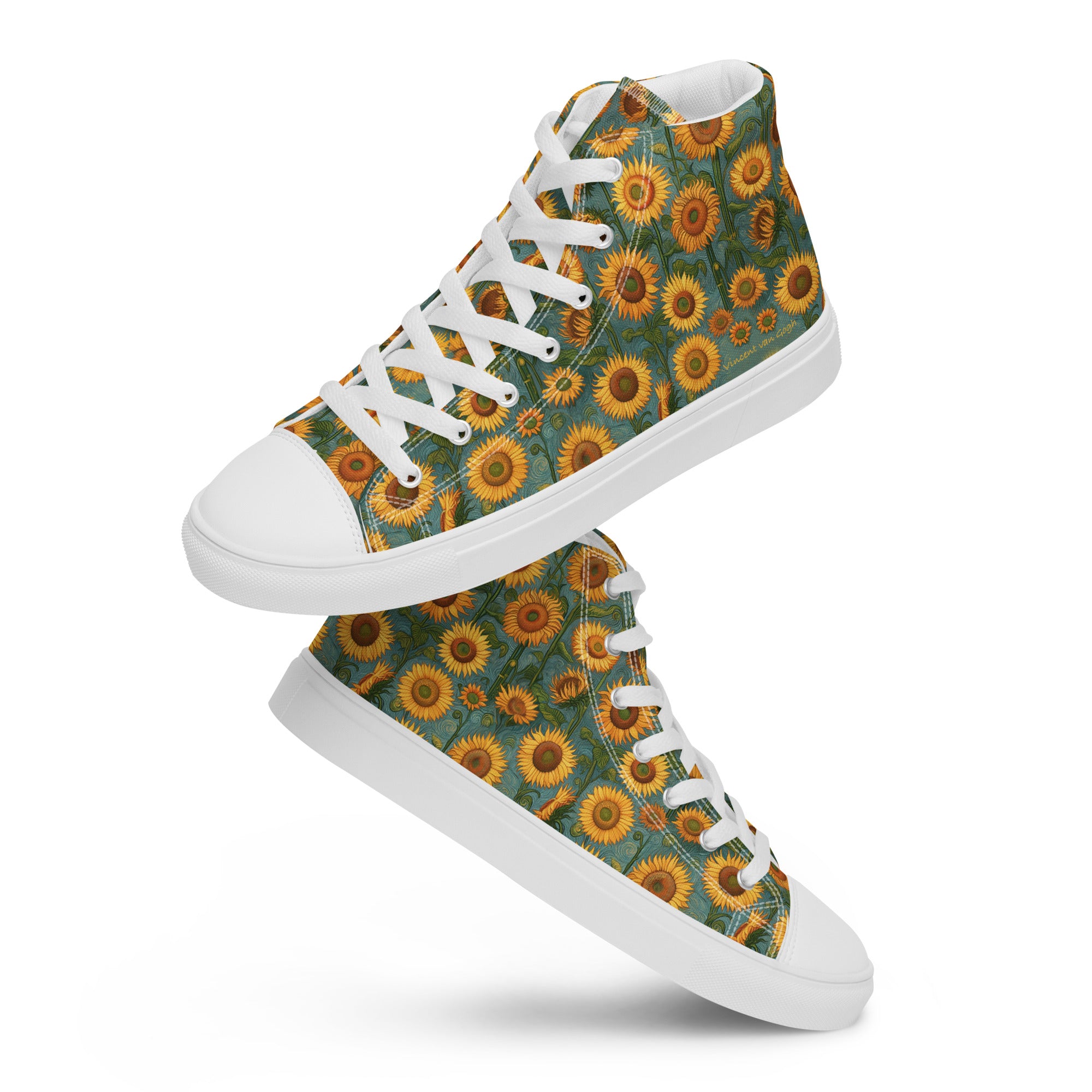 Vincent van Gogh „Sonnenblumen“ High-Top-Schuhe | Hochwertige Art High-Top-Sneaker für Männer