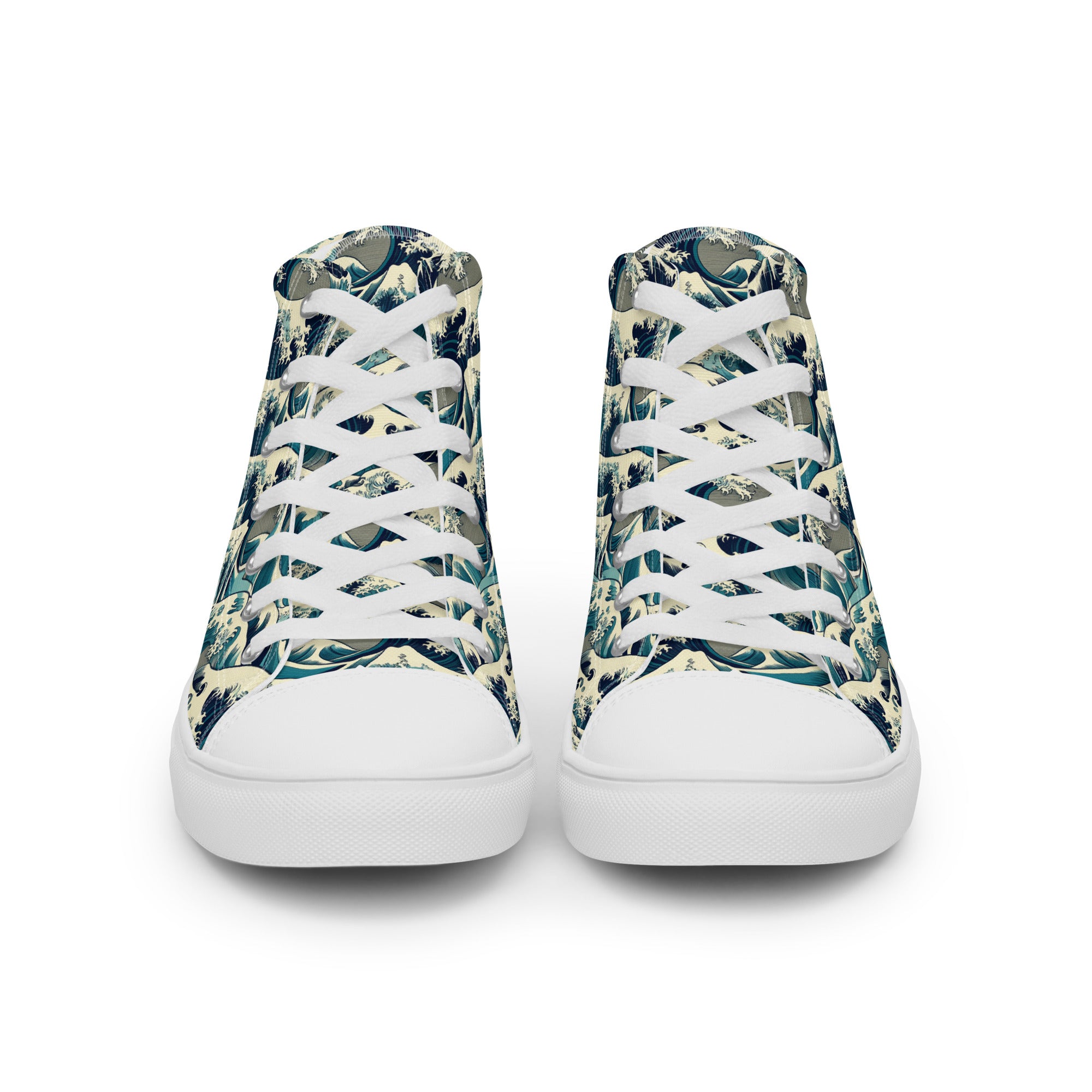 Hokusai 'The Great Wave off Kanagawa' High Top Shoes | Premium Art High Top Sneakers for Men