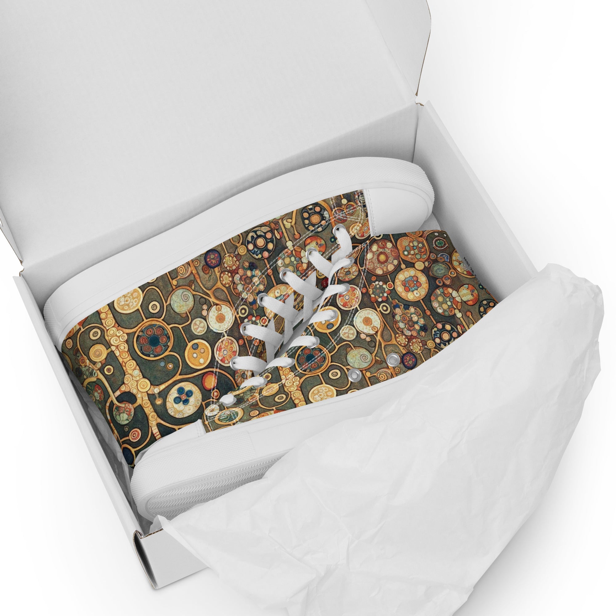 Gustav Klimt 'Apple Tree' High Top Shoes | Premium Art High Top Sneakers for Men