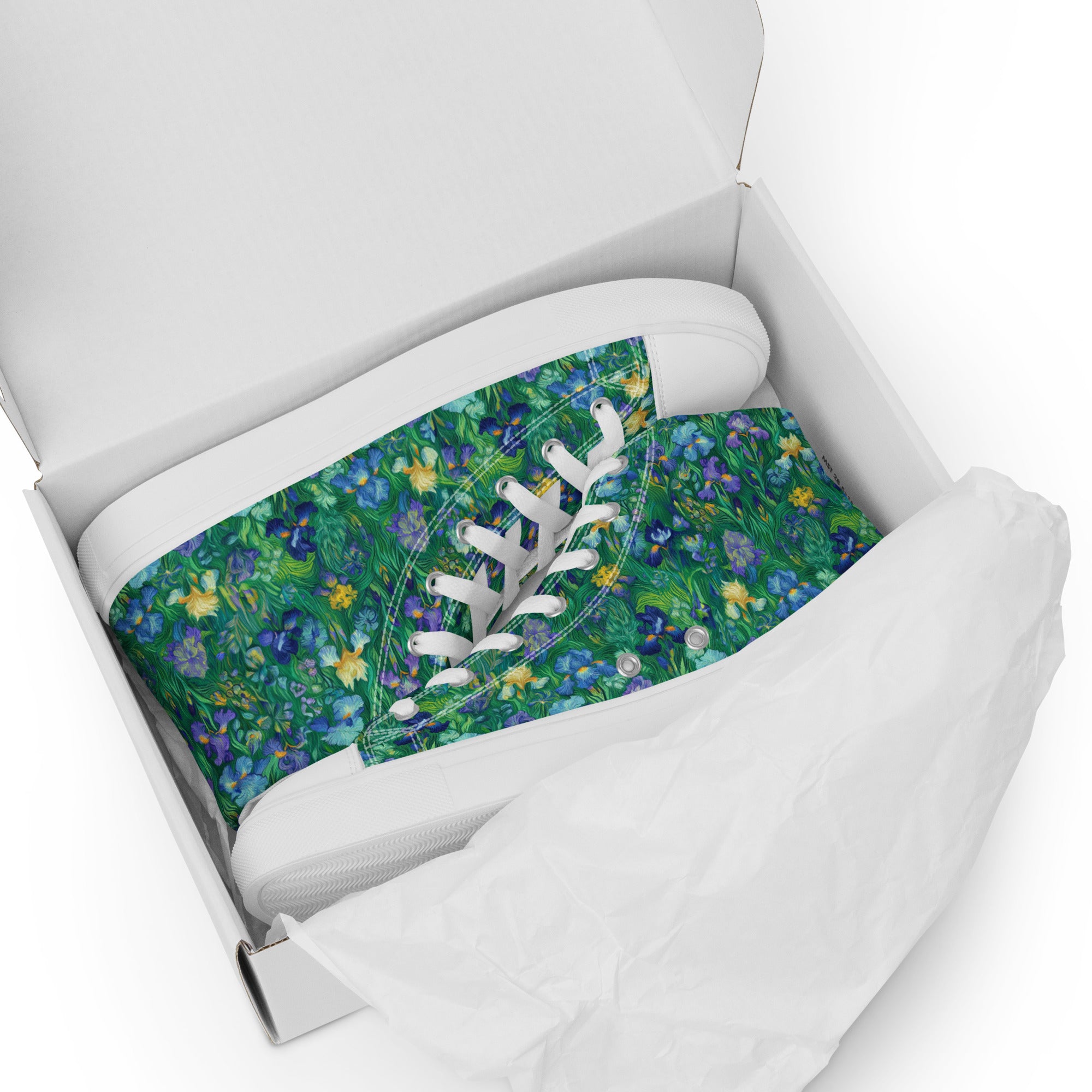 Vincent van Gogh 'Irises' High Top Shoes | Premium Art High Top Sneakers for Men