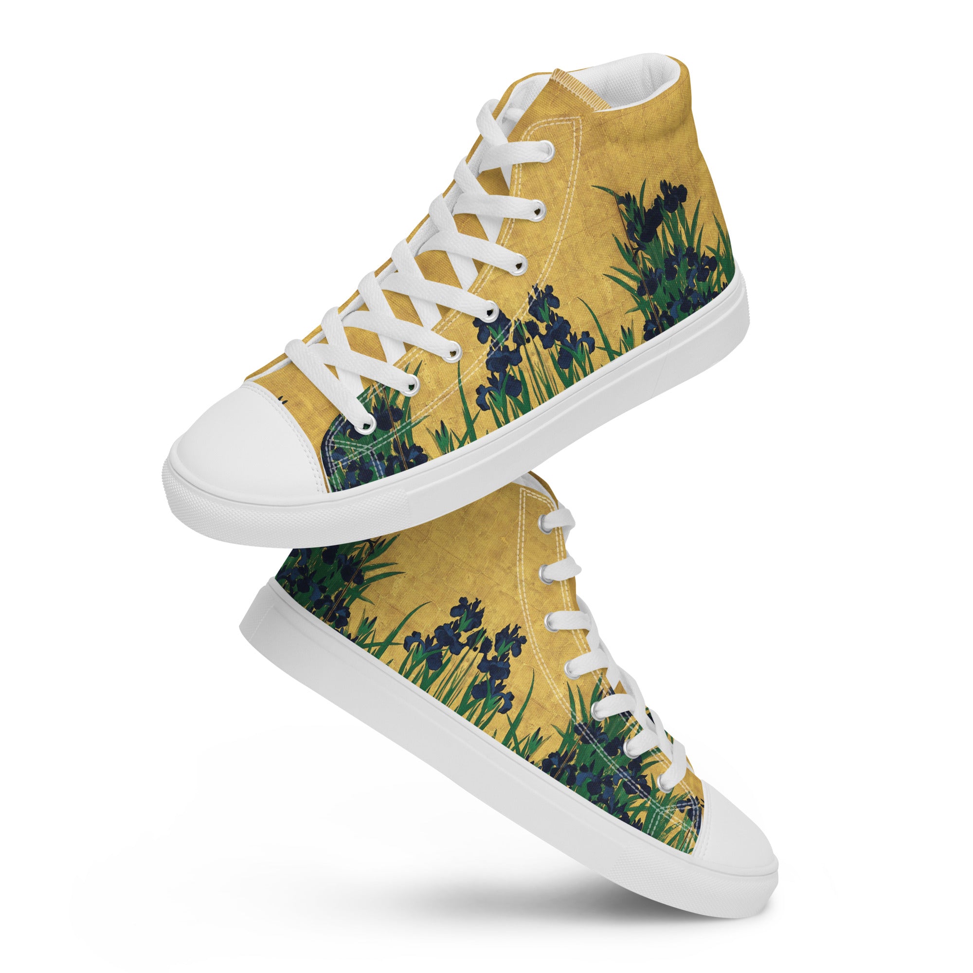 Ogata Kōrin ‘Irises’ High Top Shoes | Premium Art High Top Sneakers for Men