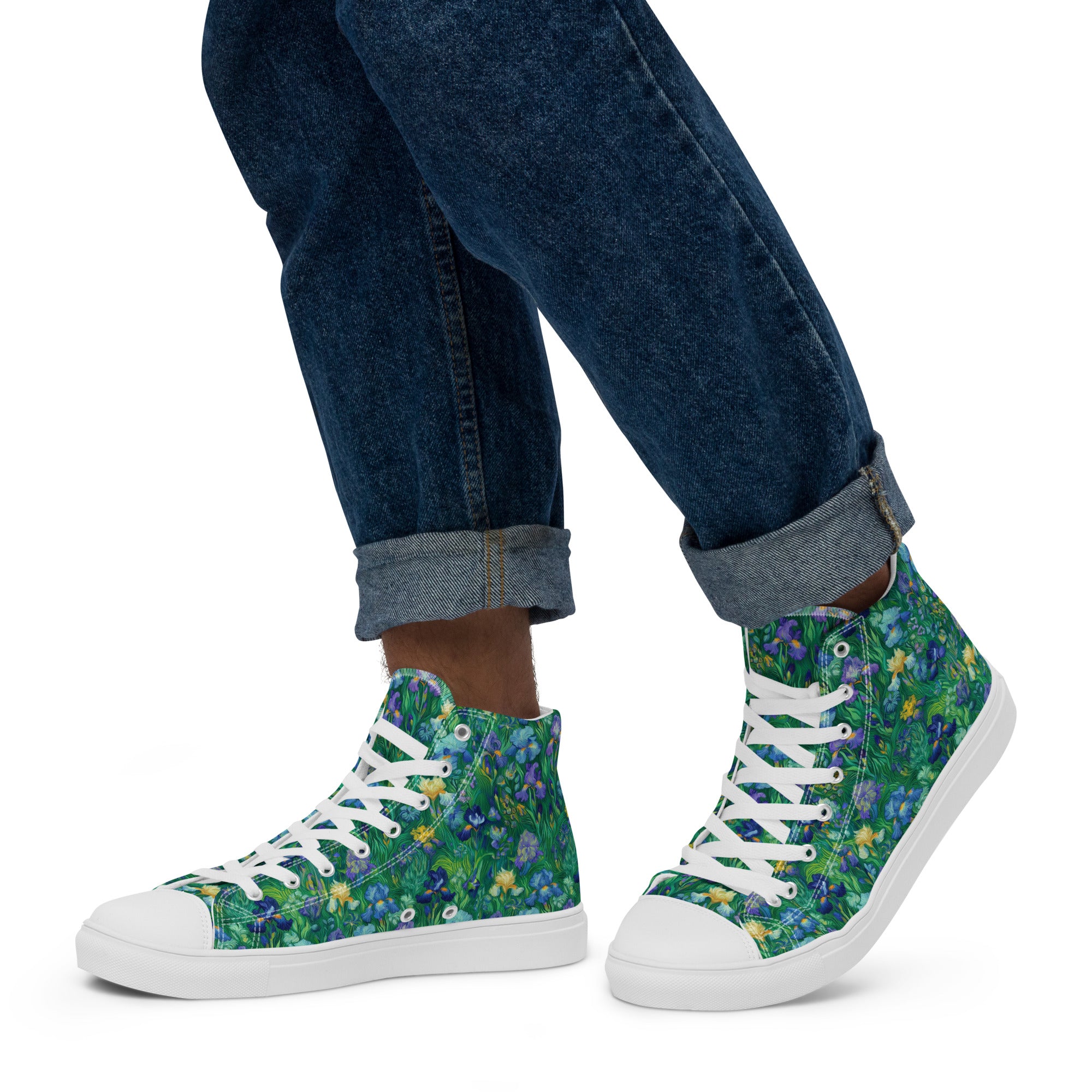 Vincent van Gogh 'Irises' High Top Shoes | Premium Art High Top Sneakers for Men