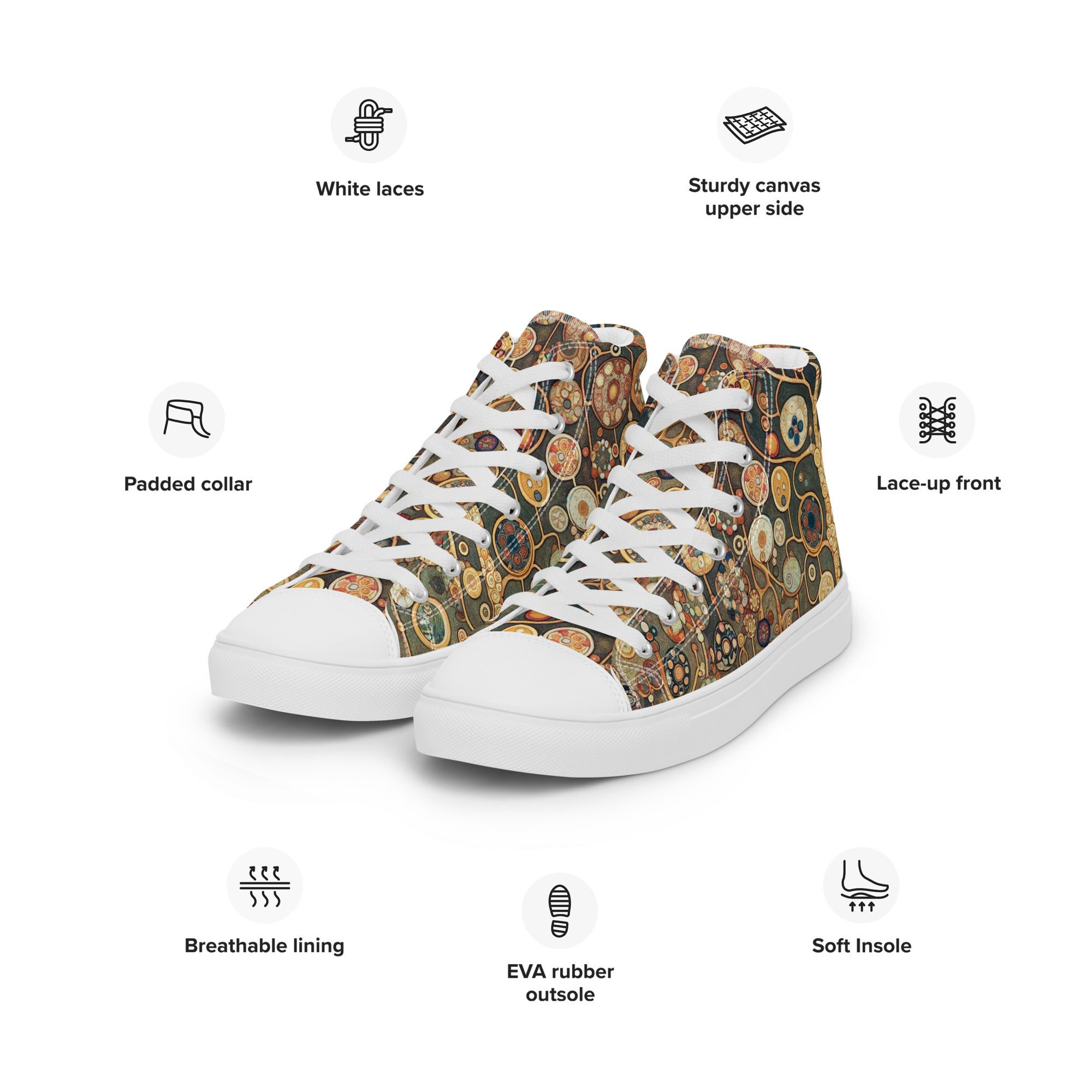 Gustav Klimt „Apfelbaum“ High Top Schuhe | Hochwertige Art High Top Sneakers für Herren