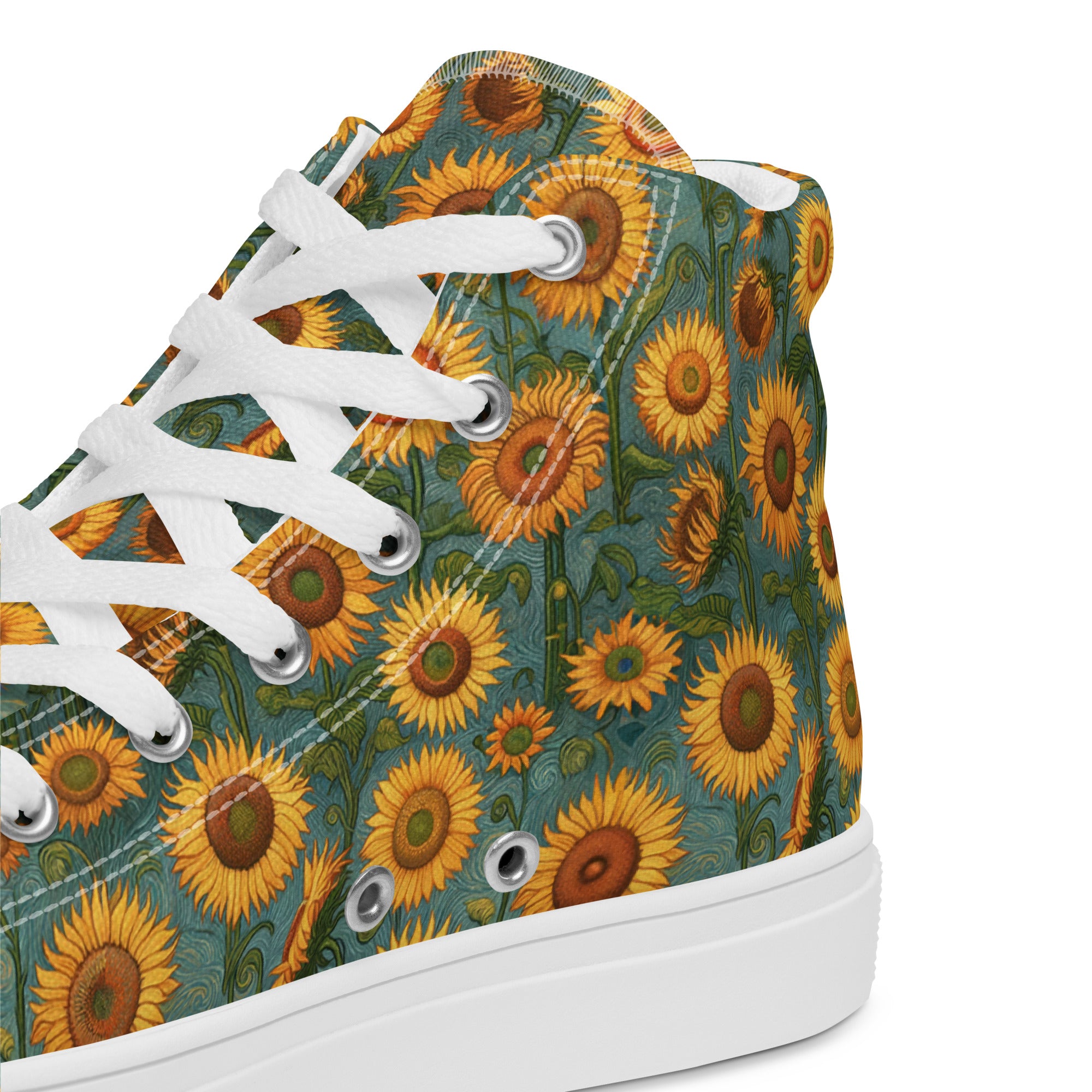 Vincent van Gogh „Sonnenblumen“ High-Top-Schuhe | Hochwertige Art High-Top-Sneaker für Männer