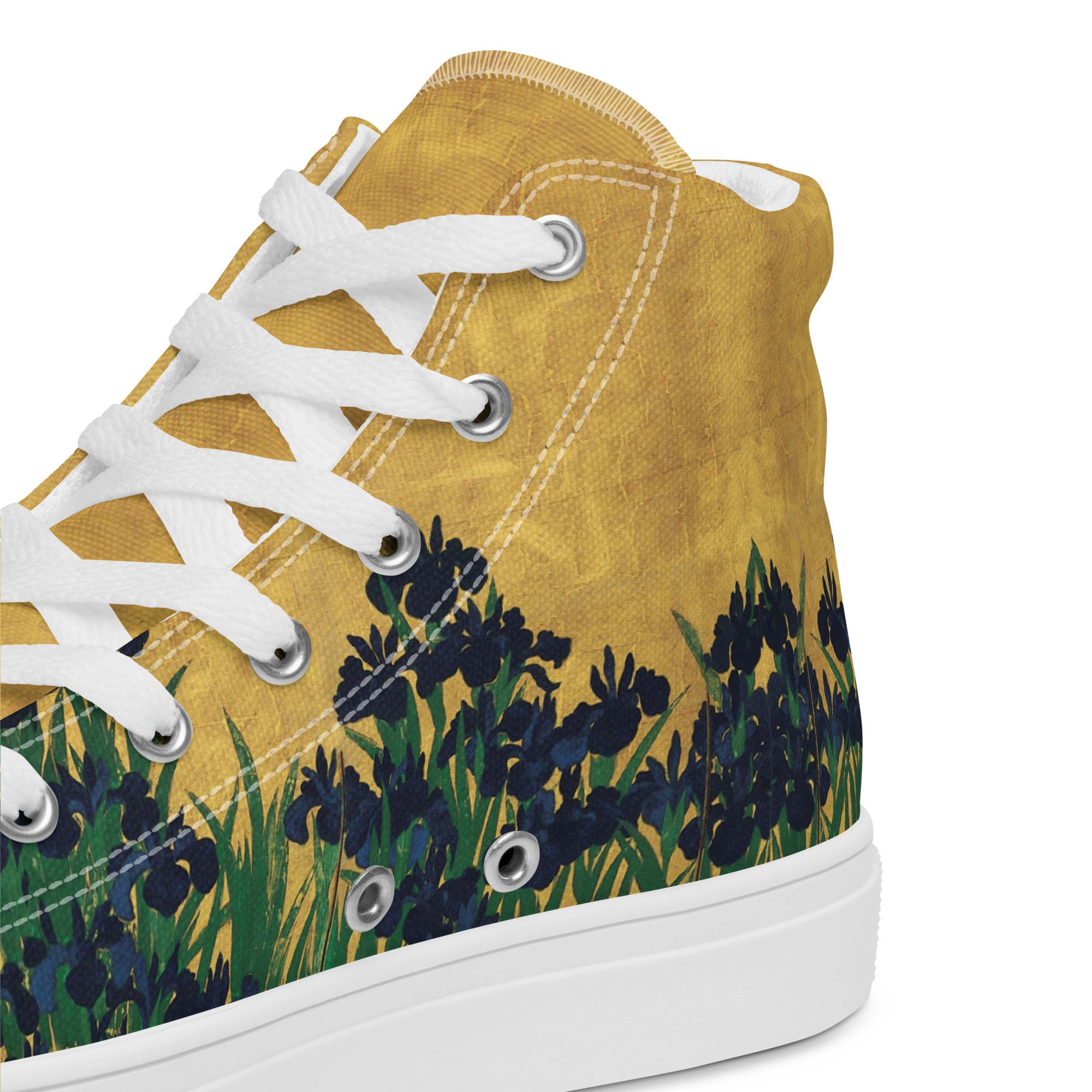 Ogata Kōrin ‘Irises’ High Top Shoes | Premium Art High Top Sneakers for Men