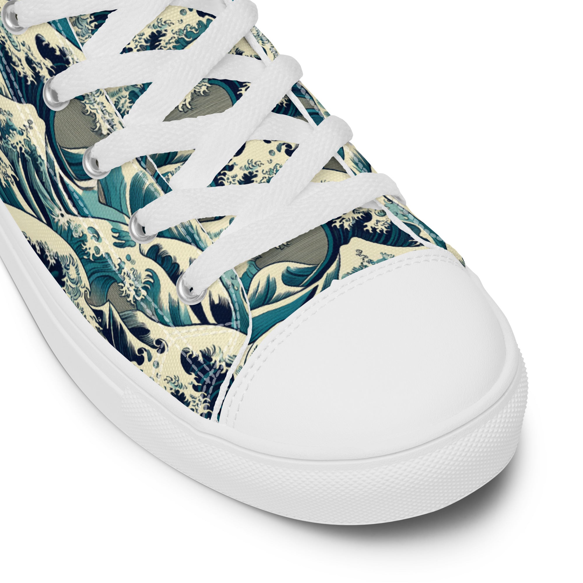 Hokusai 'The Great Wave off Kanagawa' High Top Shoes | Premium Art High Top Sneakers for Men