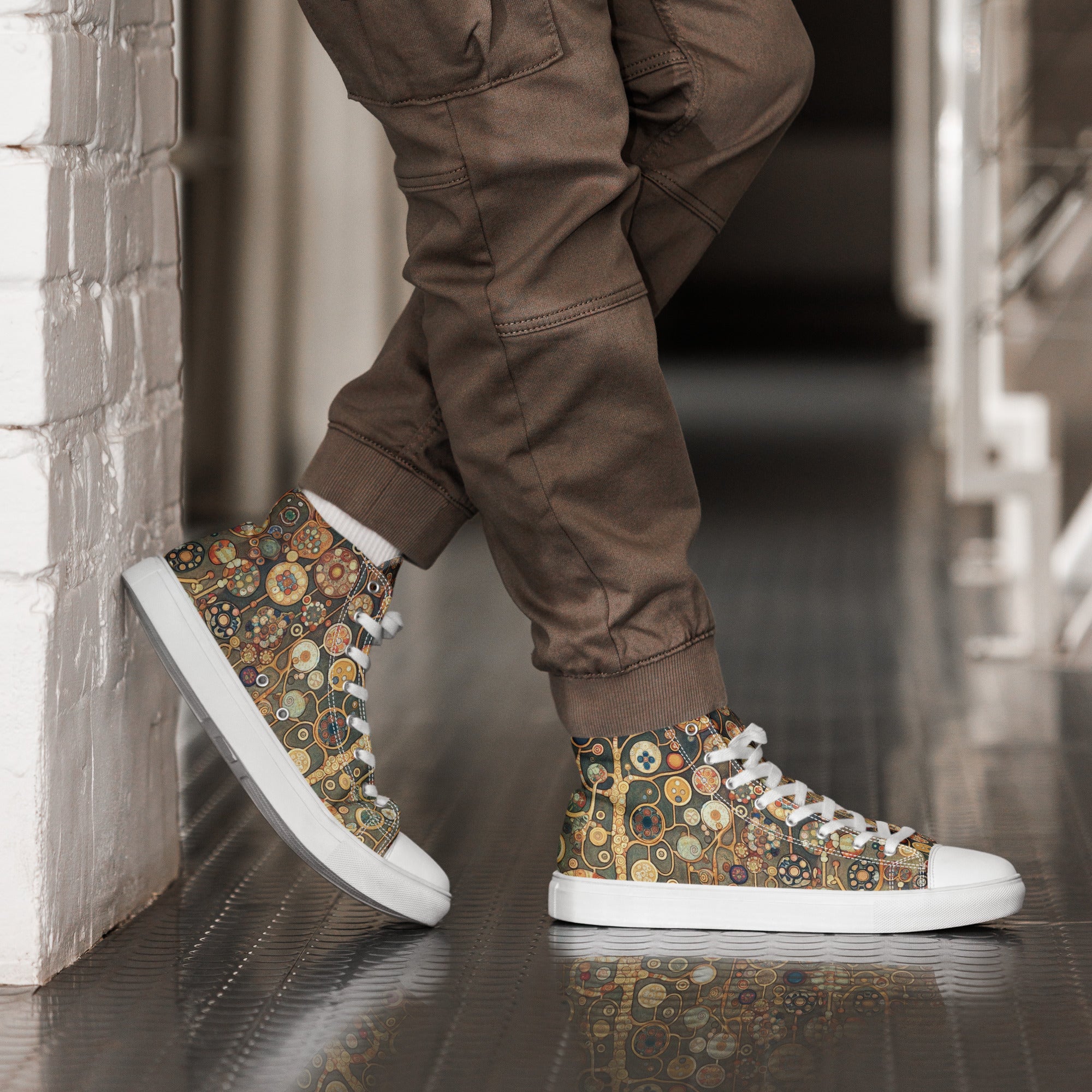 Gustav Klimt 'Apple Tree' High Top Shoes | Premium Art High Top Sneakers for Men