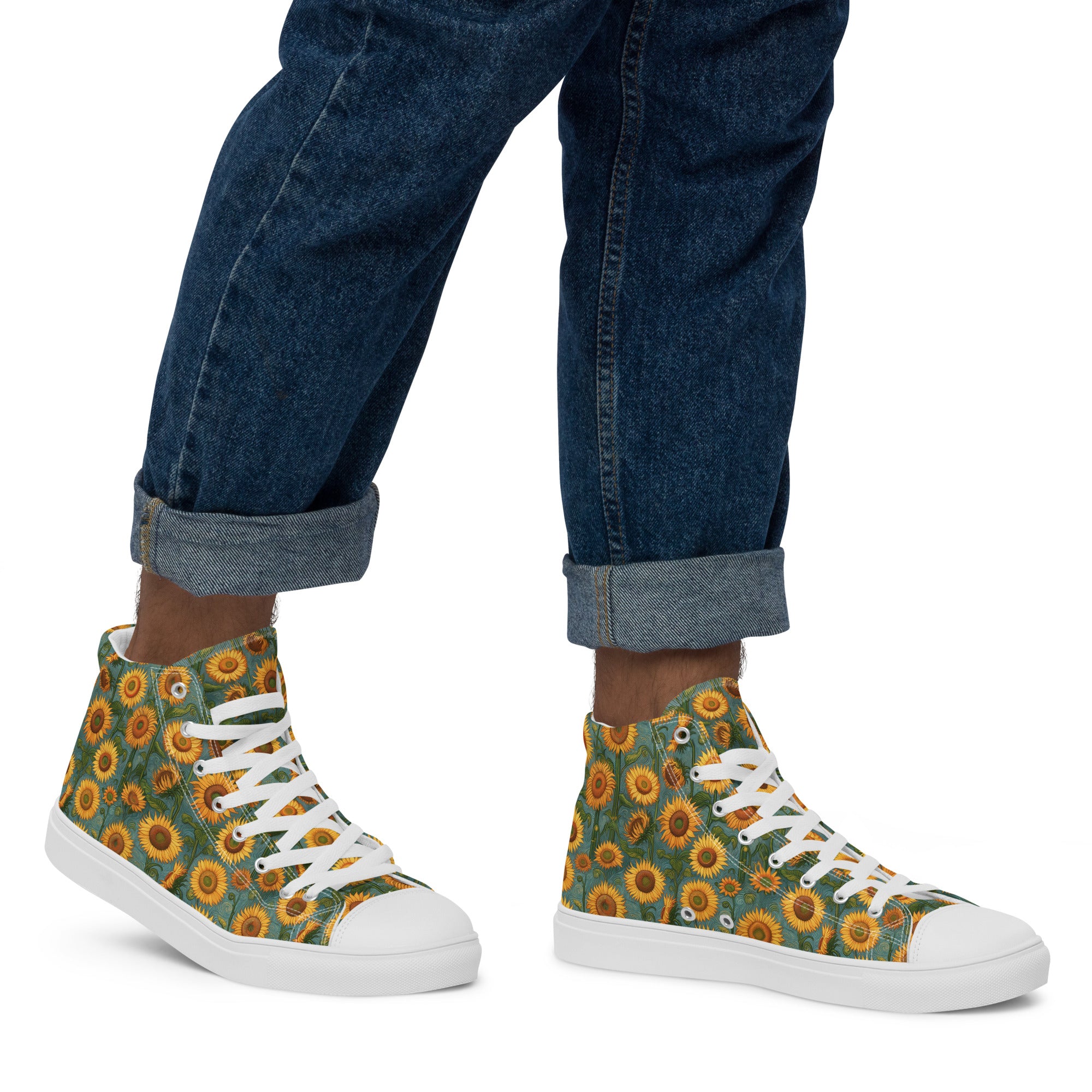 Vincent van Gogh „Sonnenblumen“ High-Top-Schuhe | Hochwertige Art High-Top-Sneaker für Männer