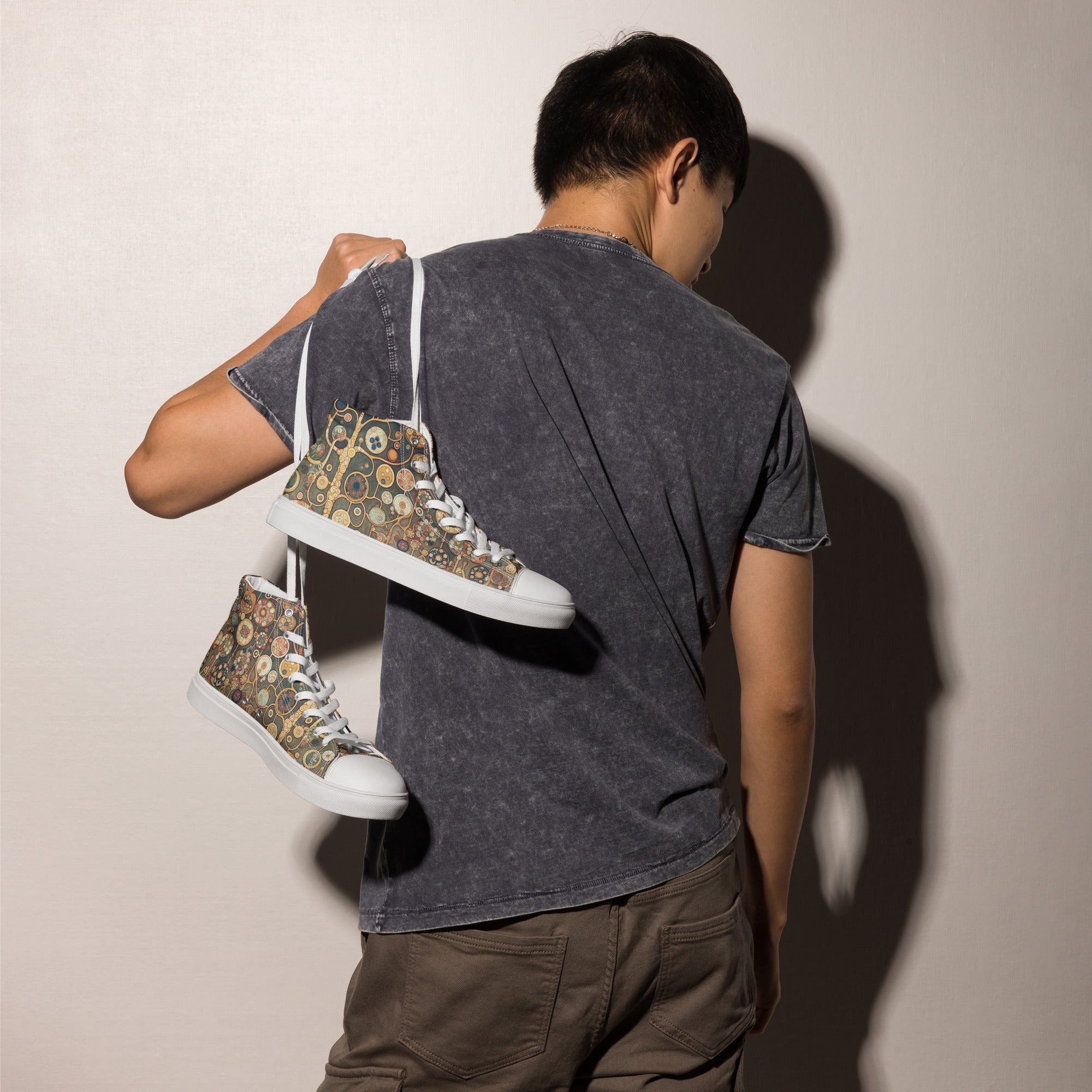 Gustav Klimt 'Apple Tree' High Top Shoes | Premium Art High Top Sneakers for Men