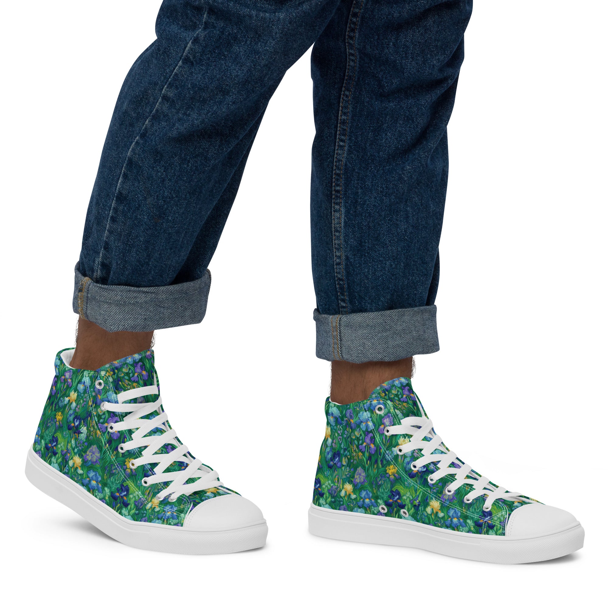 Vincent van Gogh 'Irises' High Top Shoes | Premium Art High Top Sneakers for Men