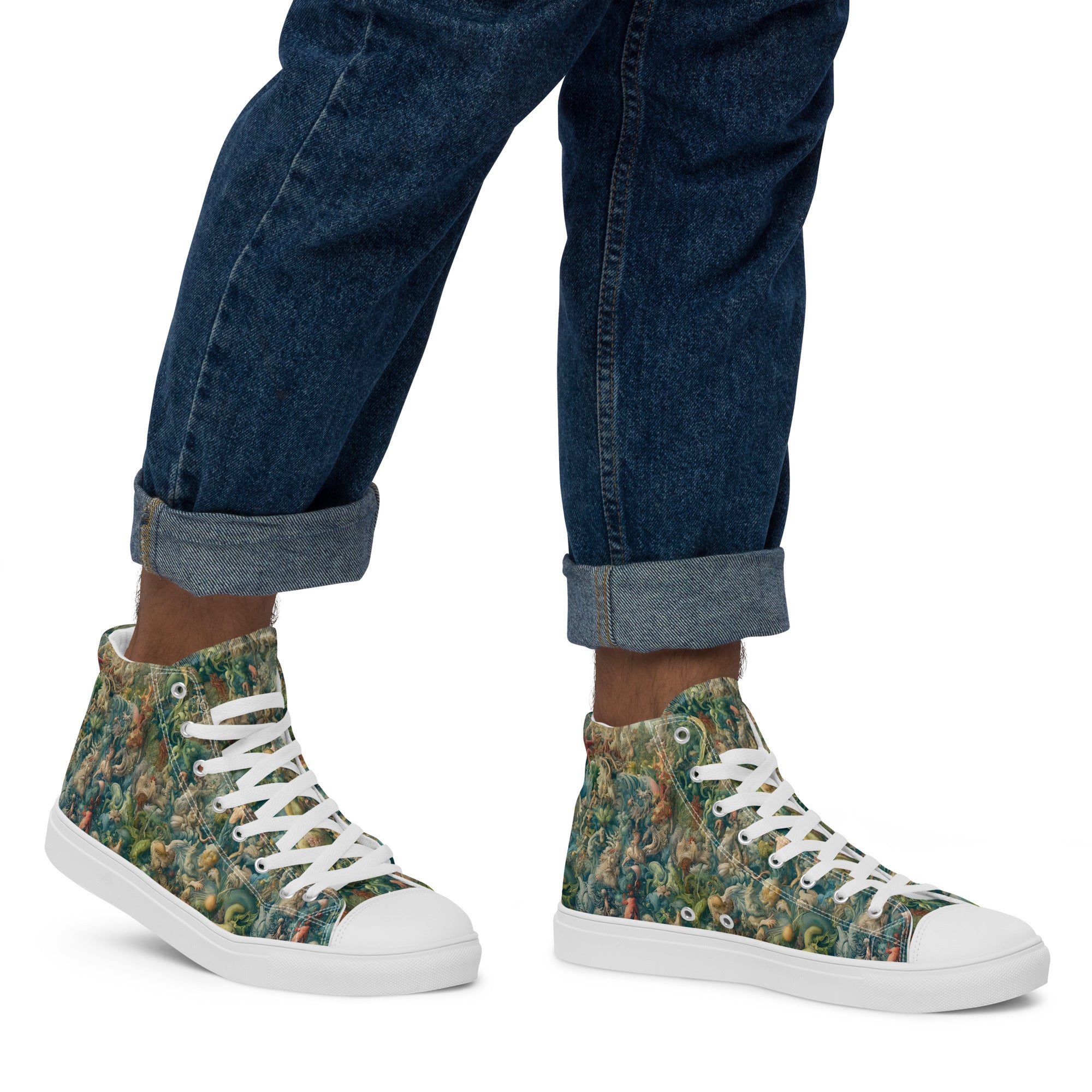 Hieronymus Bosch „Der Garten der Lüste“ High Top Schuhe | Hochwertige Art High Top Sneakers für Männer