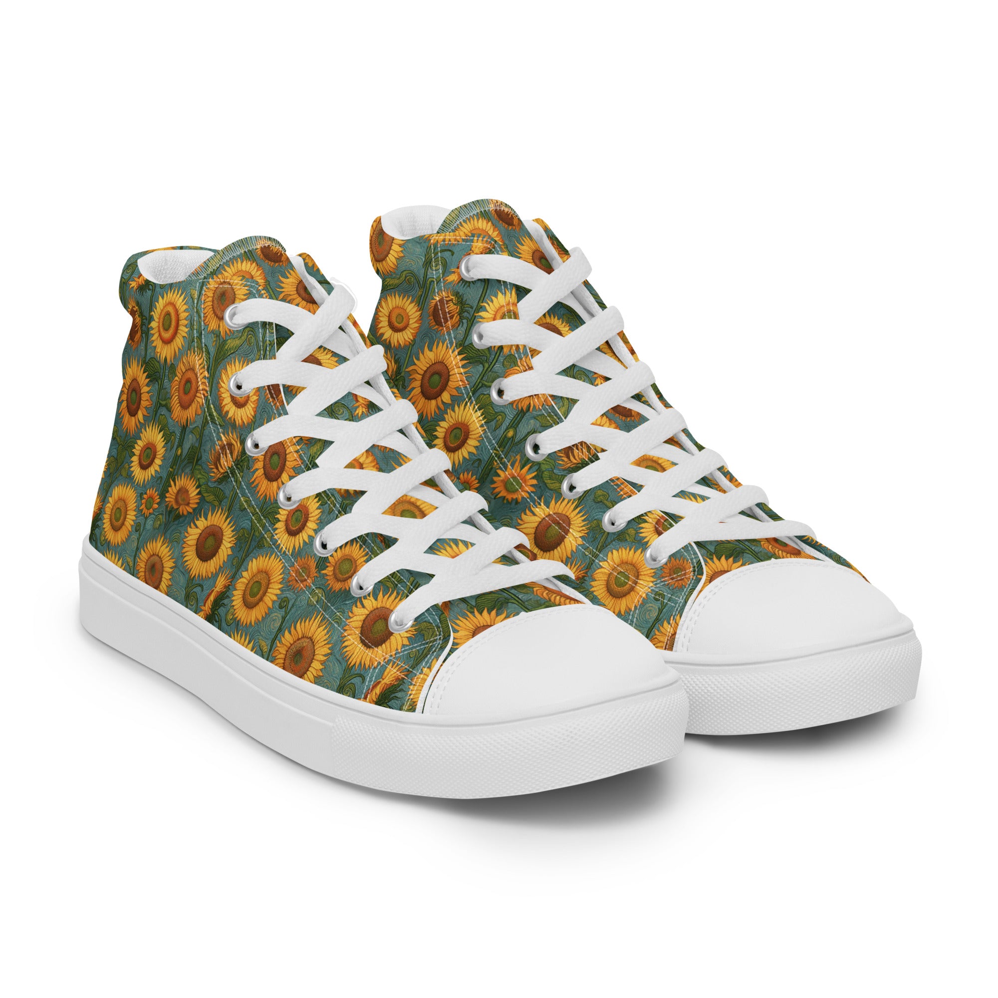 Vincent van Gogh „Sonnenblumen“ High-Top-Schuhe | Hochwertige Art High-Top-Sneaker für Männer