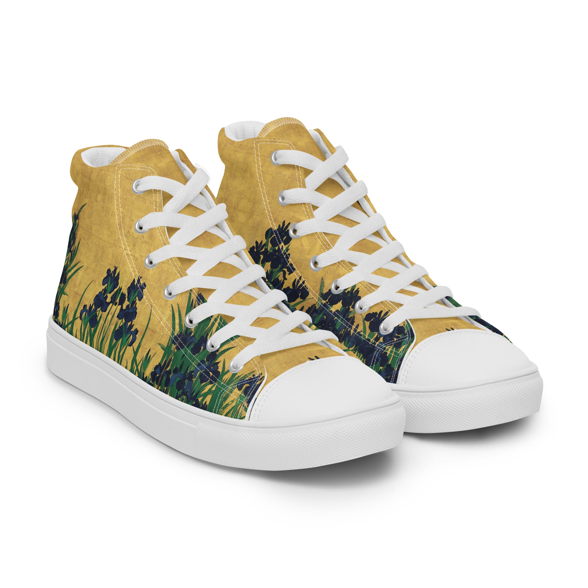 Ogata Kōrin ‘Irises’ High Top Shoes | Premium Art High Top Sneakers for Men