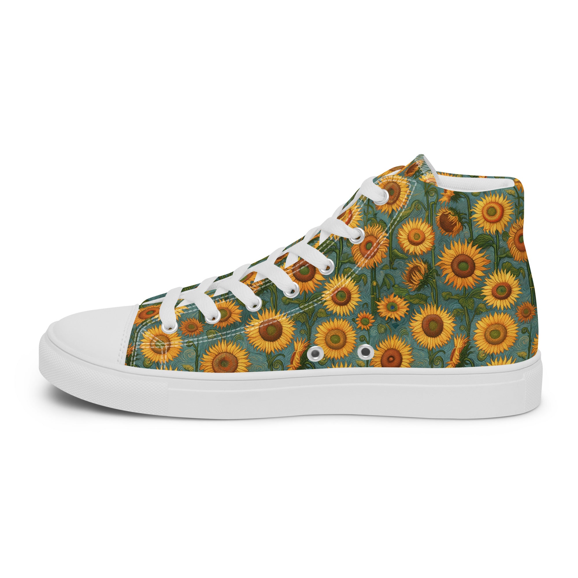 Vincent van Gogh „Sonnenblumen“ High-Top-Schuhe | Hochwertige Art High-Top-Sneaker für Männer