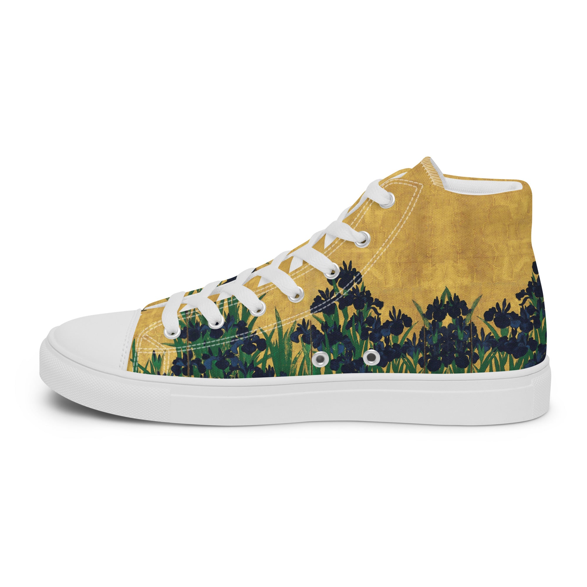 Ogata Kōrin ‘Irises’ High Top Shoes | Premium Art High Top Sneakers for Men