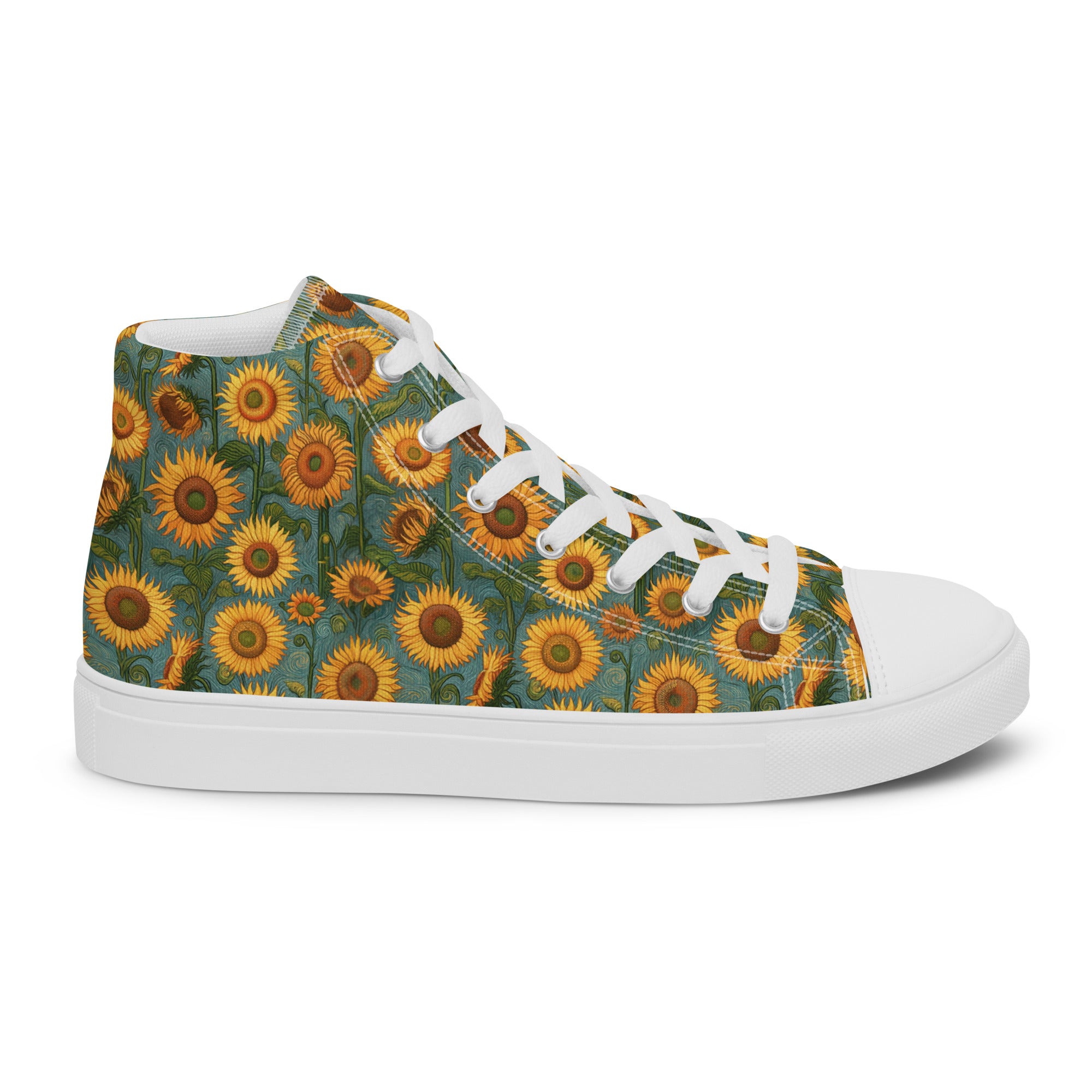 Vincent van Gogh „Sonnenblumen“ High-Top-Schuhe | Hochwertige Art High-Top-Sneaker für Männer