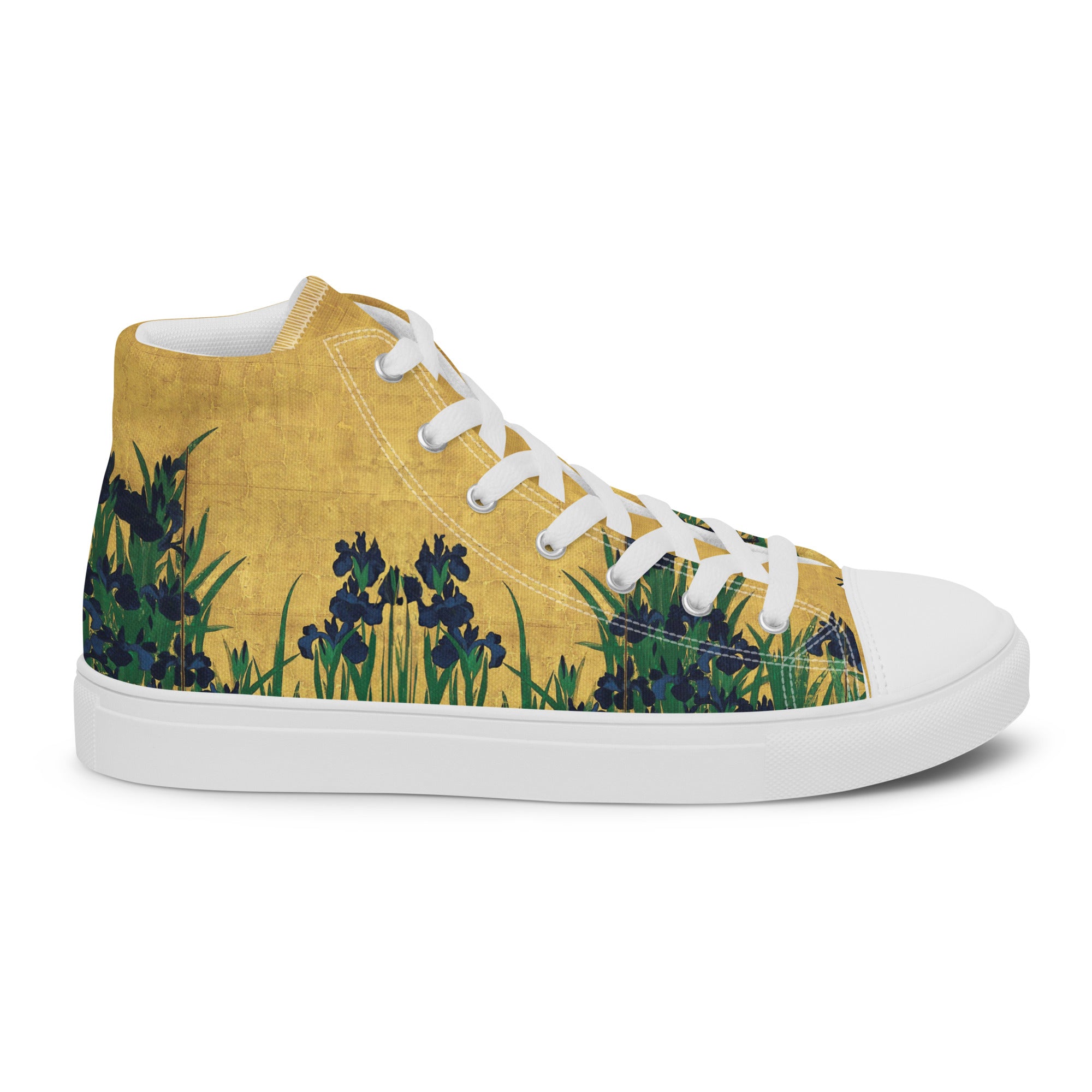 Ogata Kōrin ‘Irises’ High Top Shoes | Premium Art High Top Sneakers for Men