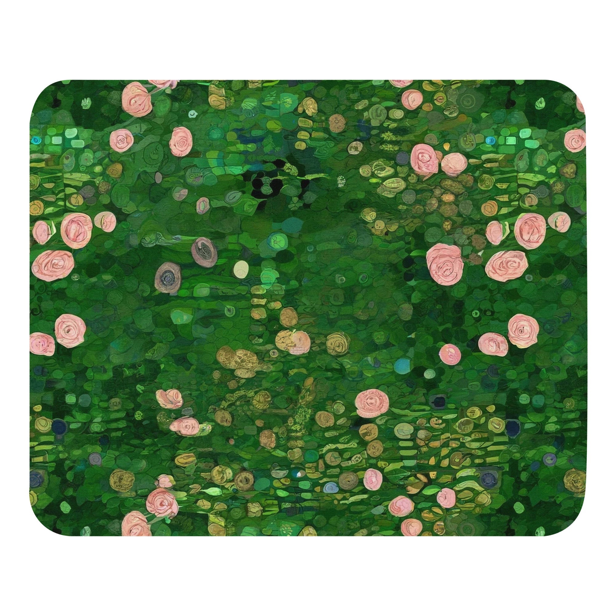Gustav Klimt 'Rosebushes under the Trees' Famous Painting Mouse Pad | Premium Art Mouse Pad
