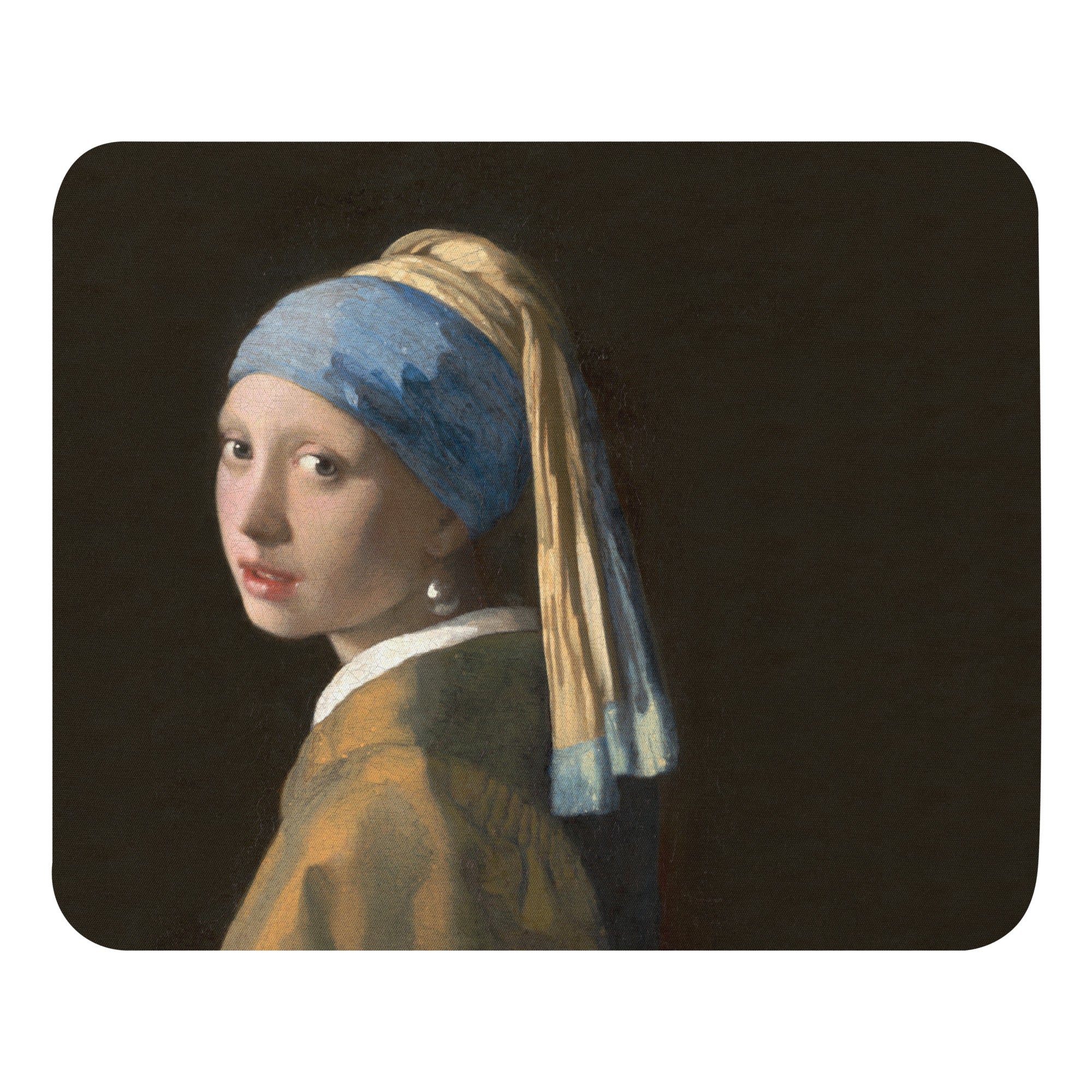 Mauspad „Mädchen mit Perlenohrgehänge“ von Johannes Vermeer, berühmtes Gemälde, Premium-Kunst-Mauspad