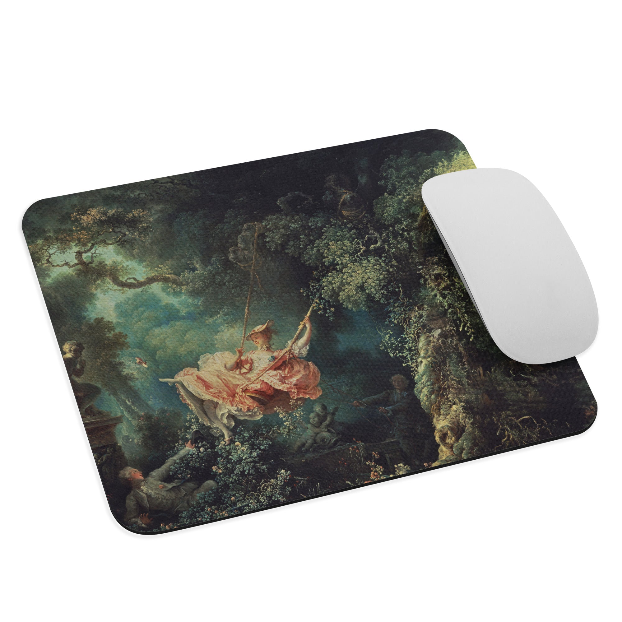 Mauspad mit berühmtem Gemälde „Die Schaukel“ von Jean-Honoré Fragonard | Hochwertiges Kunst-Mauspad