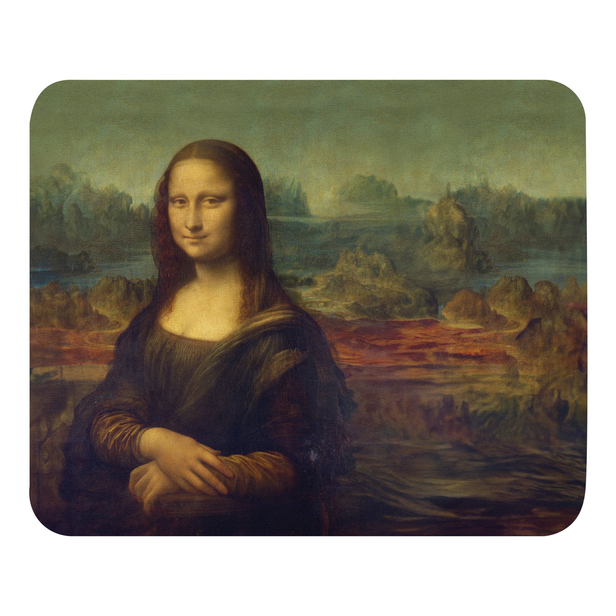 Mauspad „Mona Lisa“, berühmtes Gemälde von Leonardo da Vinci, Premium-Kunst-Mauspad