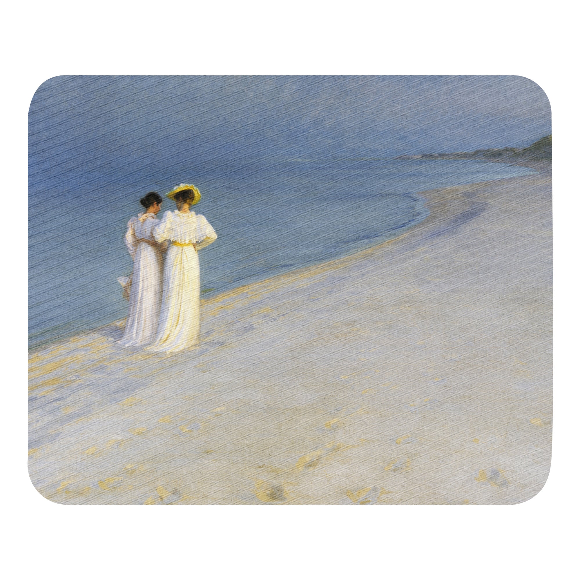 Mauspad mit berühmtem Gemälde | Premium-Kunst-Mauspad PS Krøyer „Sommerabend am Südstrand von Skagen“