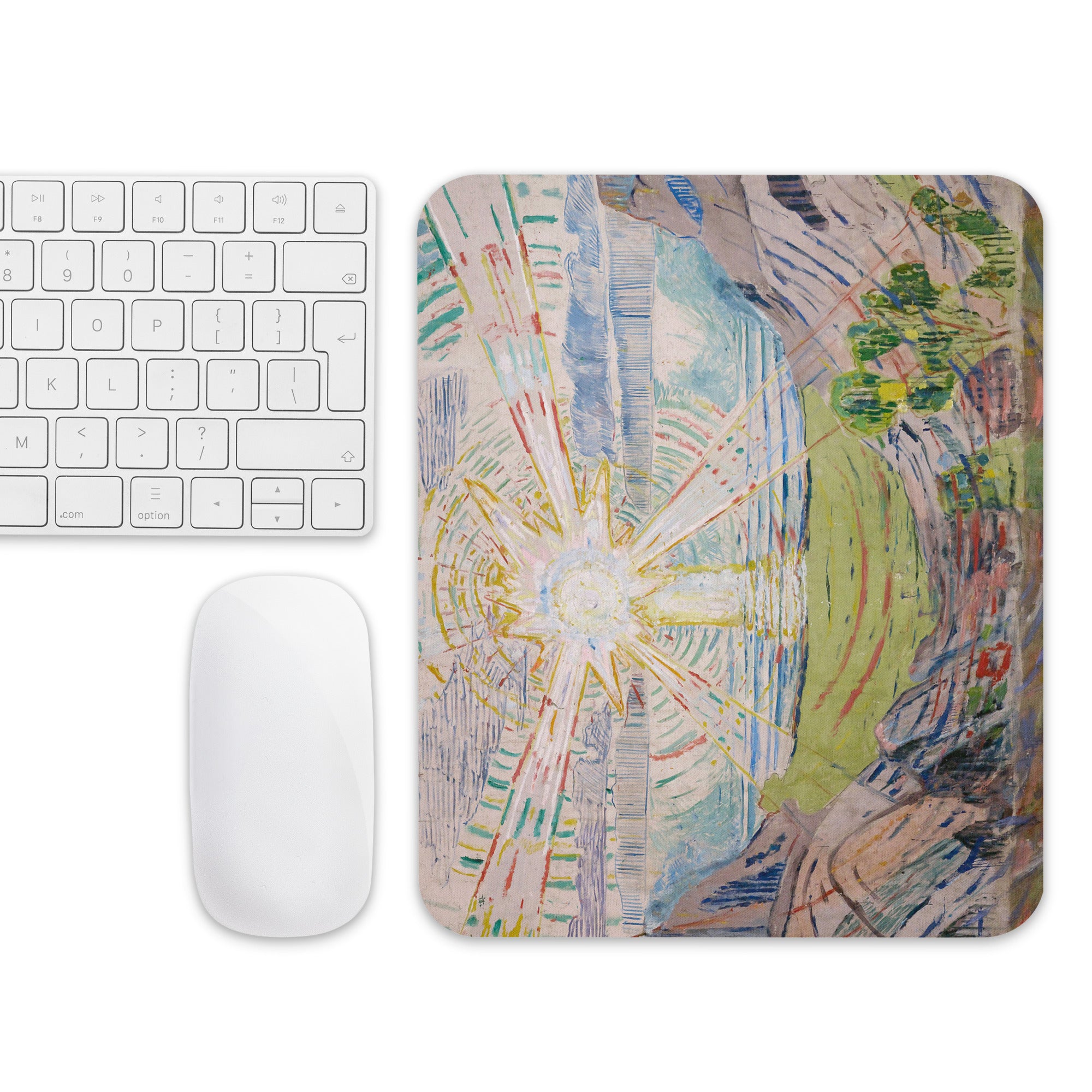 Edvard Munch 'The Sun' Famous Painting Mouse Pad | Premium Art Mouse Pad