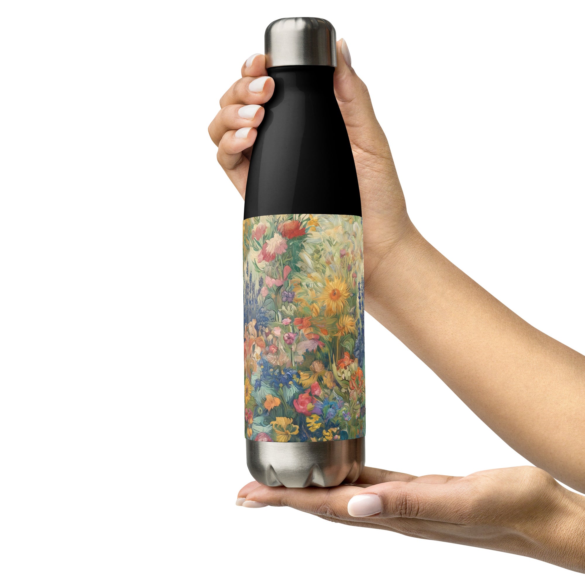 Vincent van Gogh 'Garden at Arles' Famous Painting Water Bottle | Stainless Steel Art Water Bottle