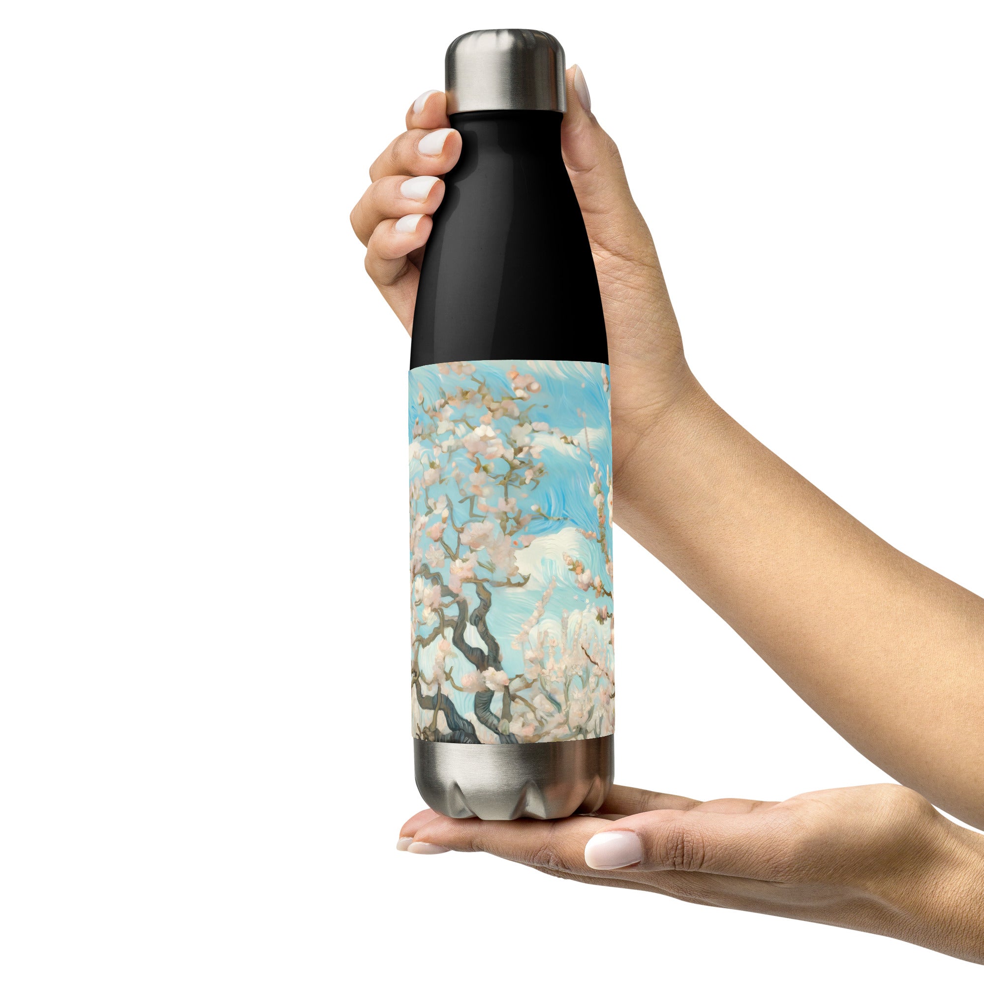 Vincent van Gogh 'Orchard in Blossom' Famous Painting Water Bottle | Stainless Steel Art Water Bottle