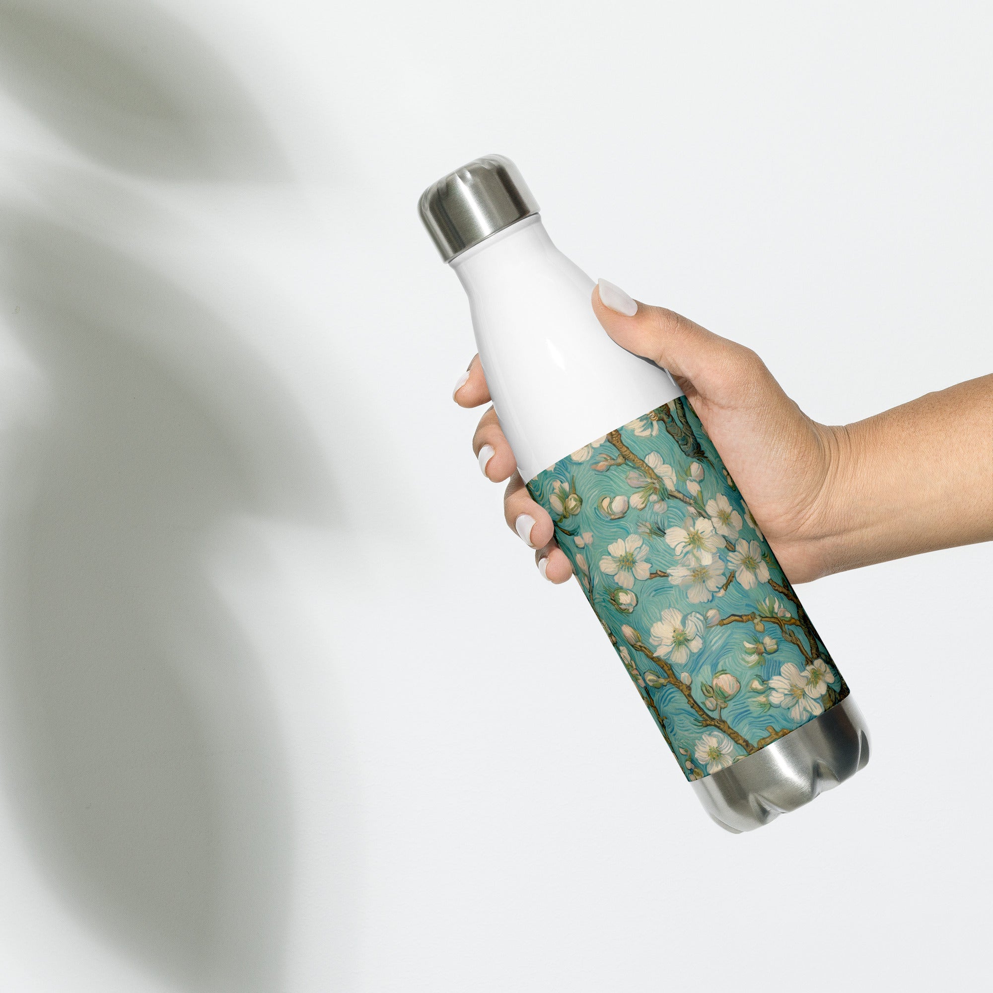 Wasserflasche mit berühmtem Gemälde „Mandelblüte“ von Vincent van Gogh | Kunst-Wasserflasche aus Edelstahl
