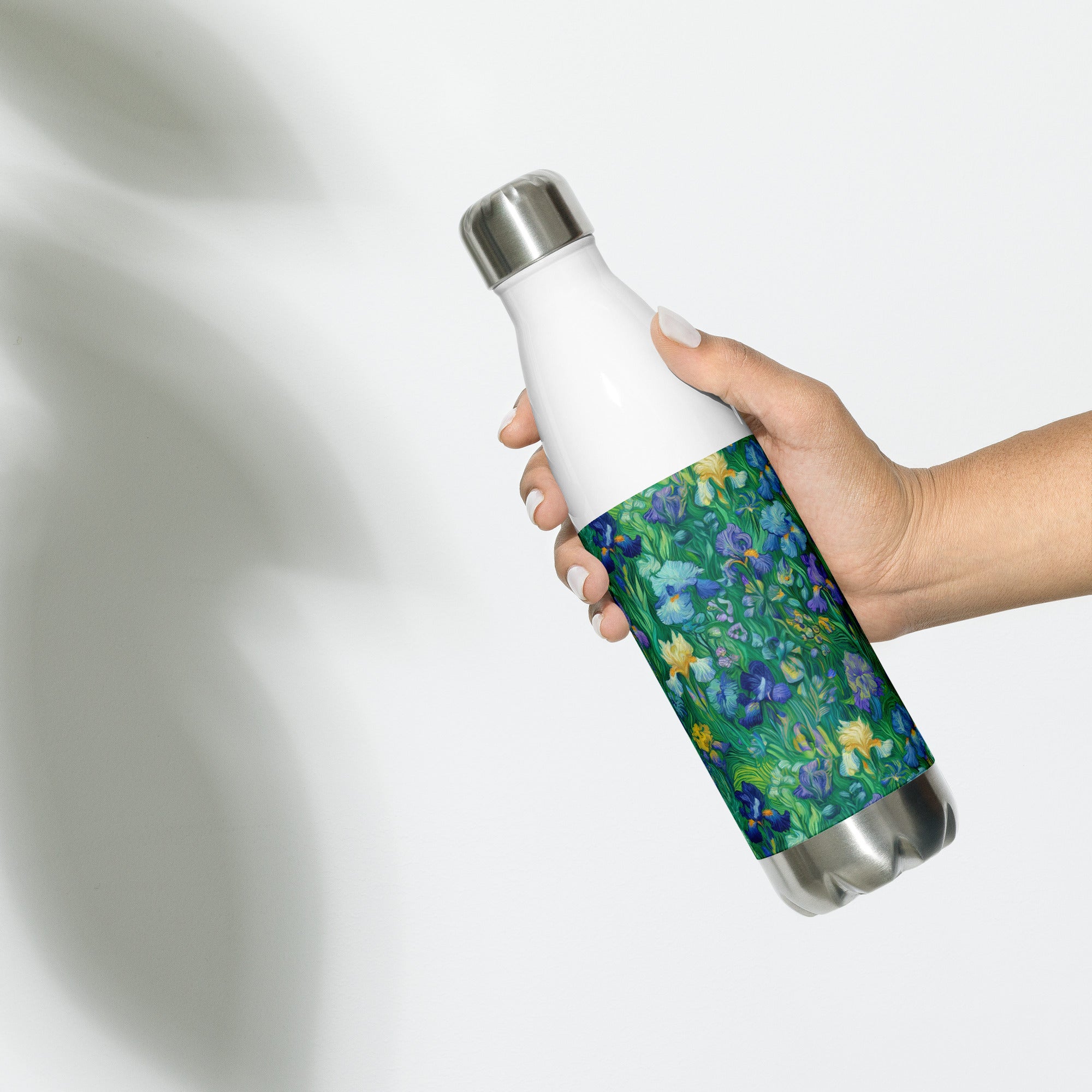 Vincent van Gogh 'Irises' Famous Painting Water Bottle | Stainless Steel Art Water Bottle
