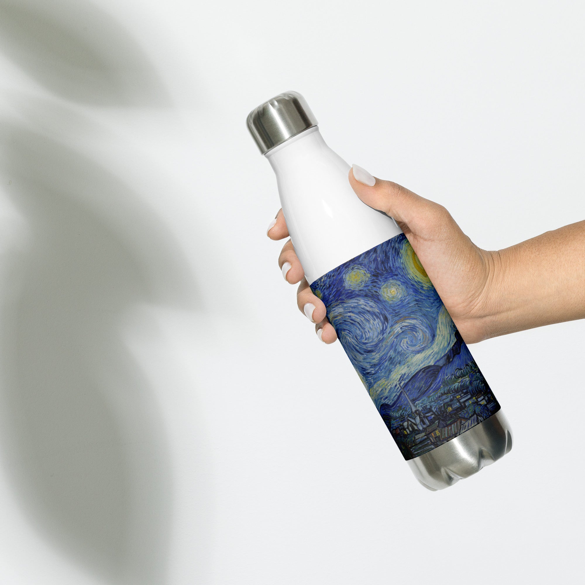 Wasserflasche mit berühmtem Gemälde „Sternennacht“ von Vincent van Gogh | Kunst-Wasserflasche aus Edelstahl