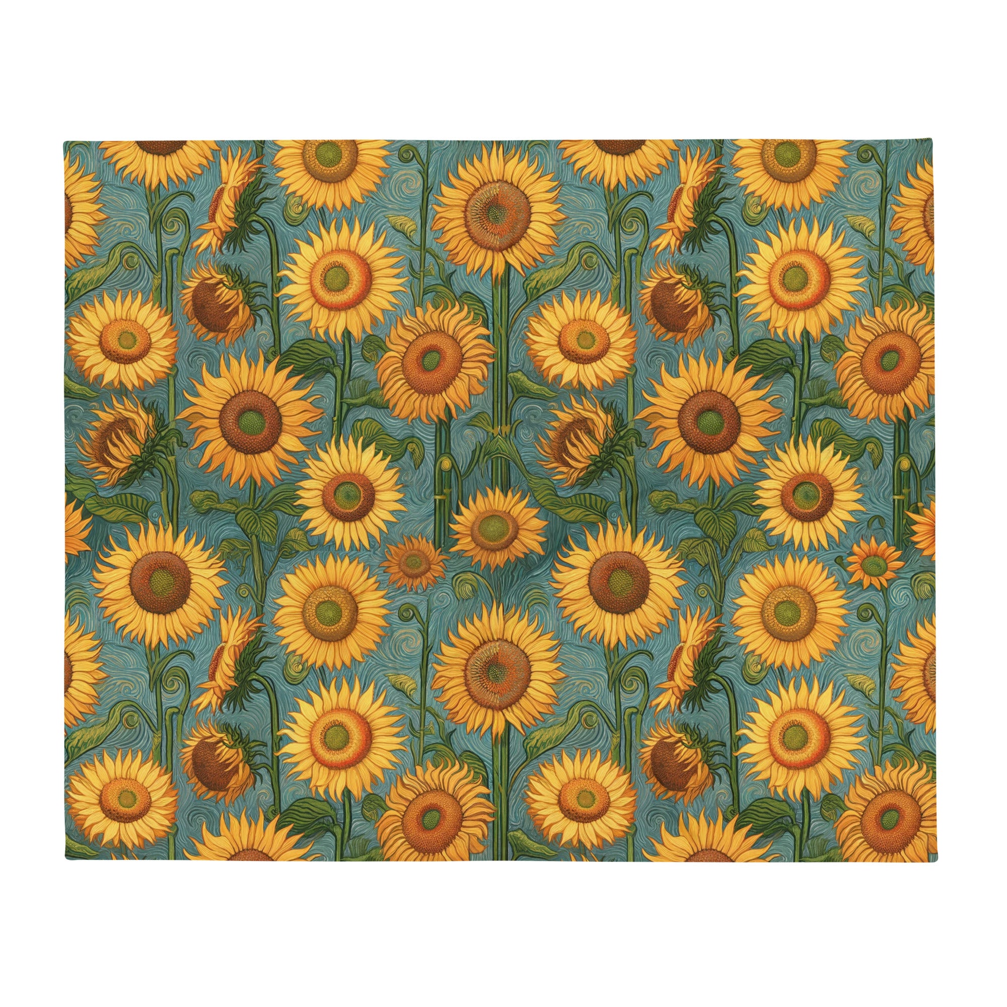 Überwurfdecke „Sonnenblumen“ von Vincent van Gogh, berühmtes Gemälde, hochwertiger Kunstüberwurf
