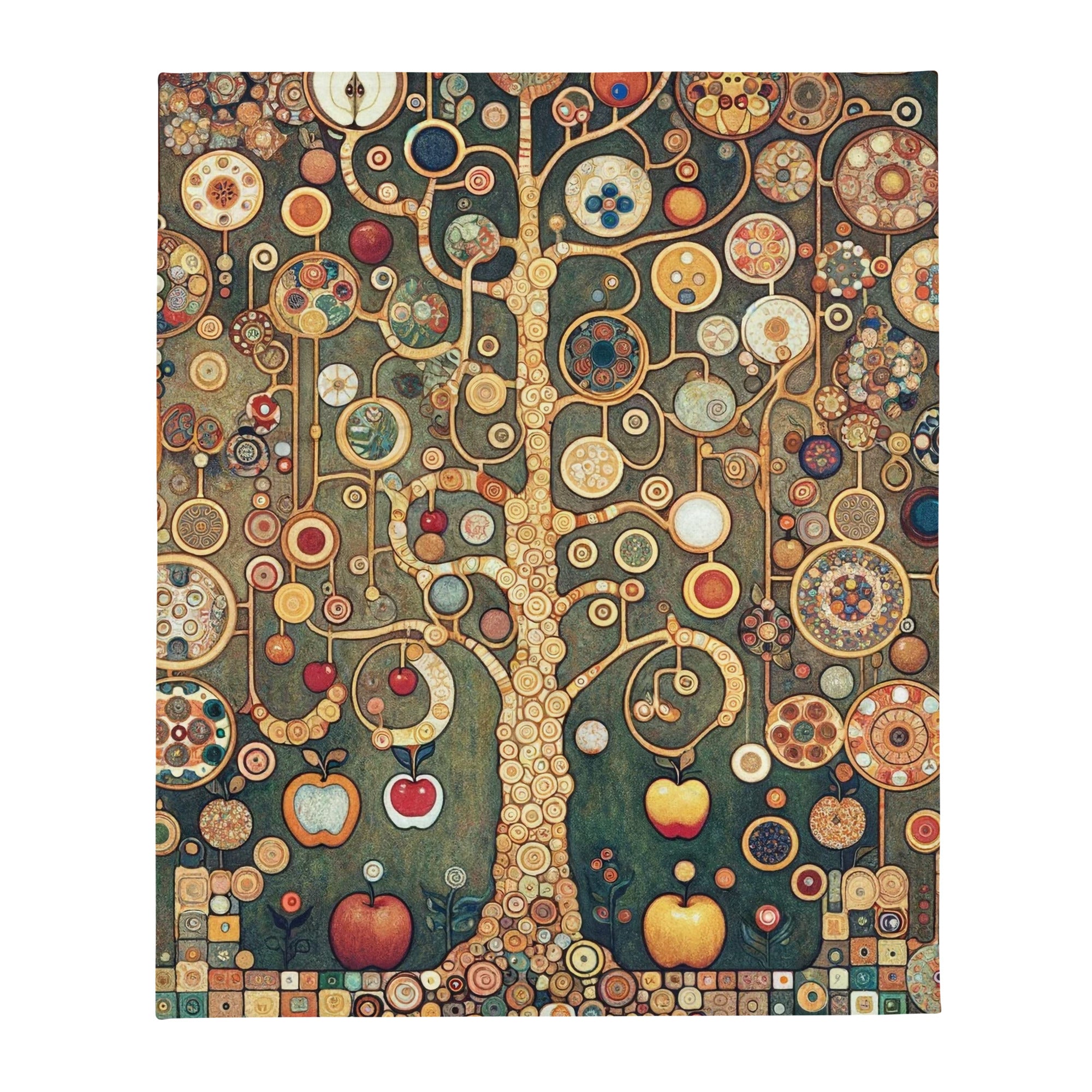 Gustav Klimt „Apfelbaum I“, berühmtes Gemälde, Überwurfdecke, hochwertiger Kunstüberwurf