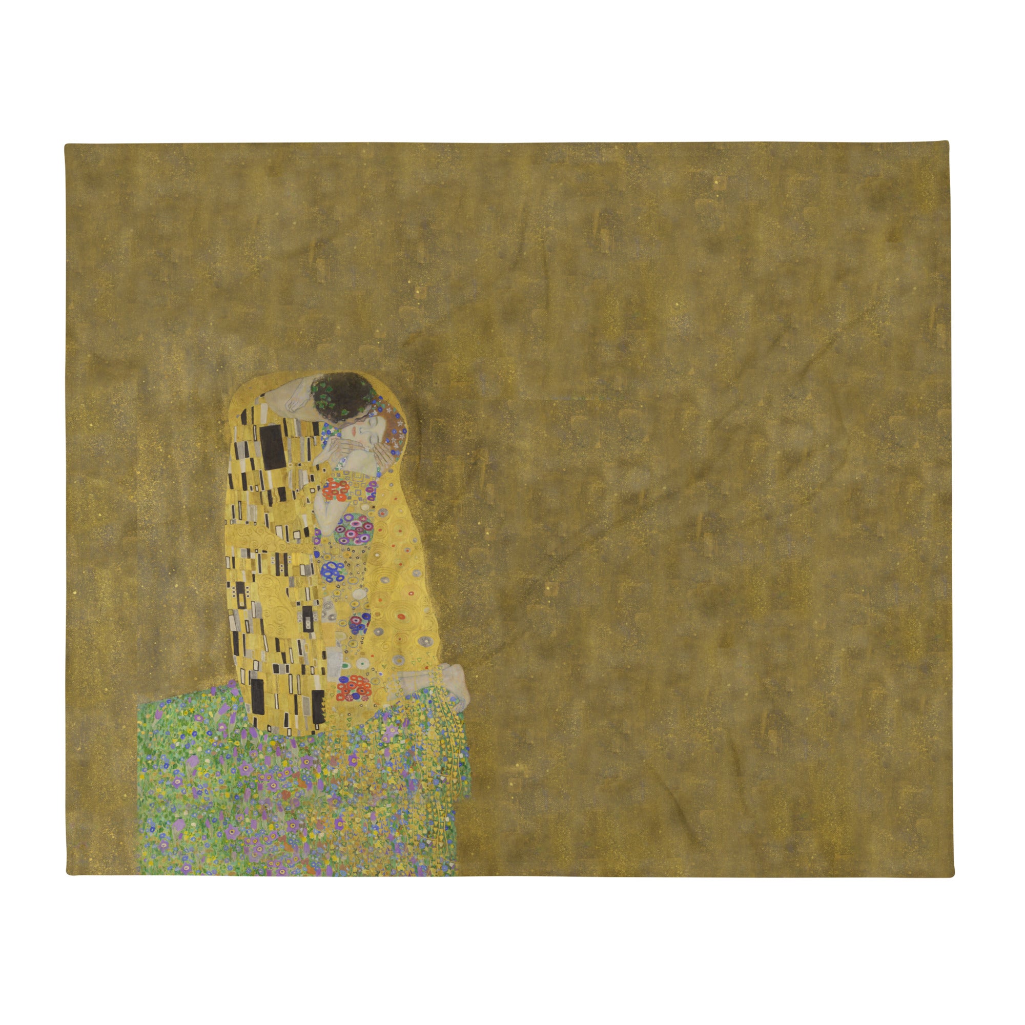 Gustav Klimt „Der Kuss“ – Überwurfdecke mit berühmtem Gemälde, hochwertiger Kunstüberwurf