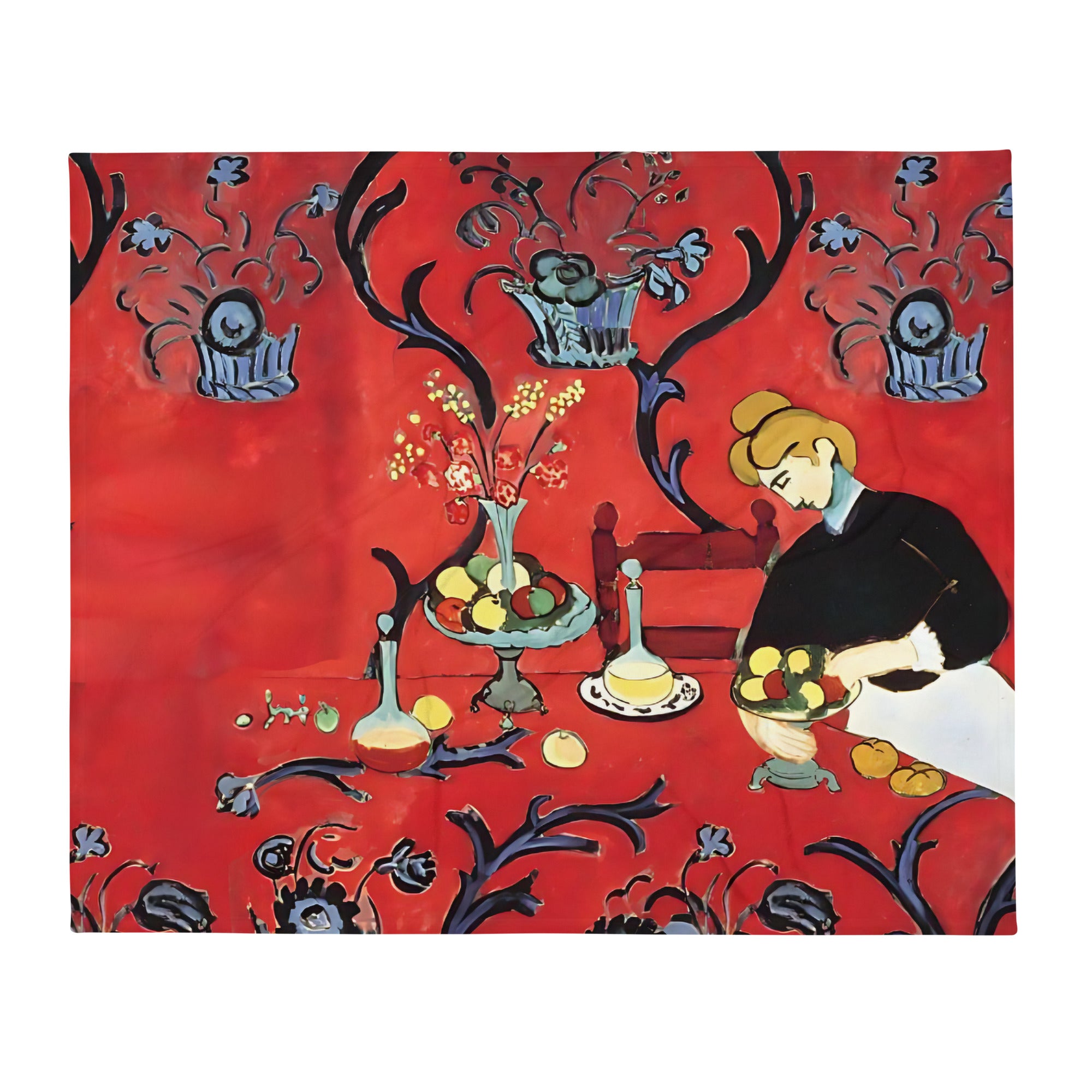 Henri Matisse ‘The Red Room’ Famous Painting Throw Blanket | Premium Art Throw