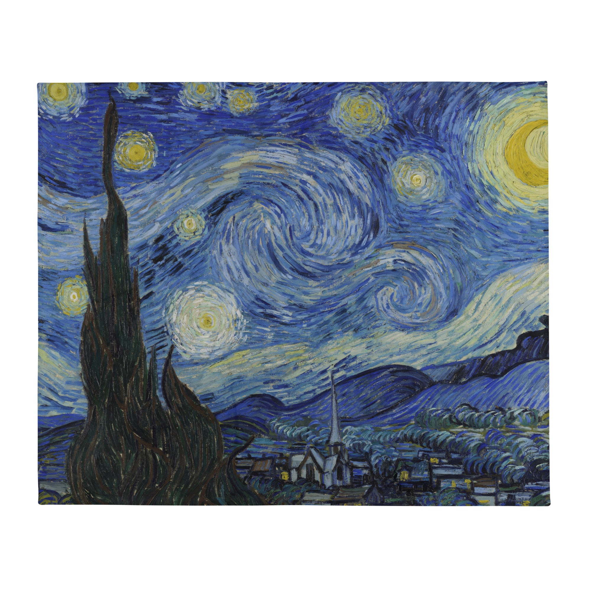Überwurfdecke „Sternennacht“ von Vincent van Gogh, berühmtes Gemälde | Hochwertiger Kunstüberwurf