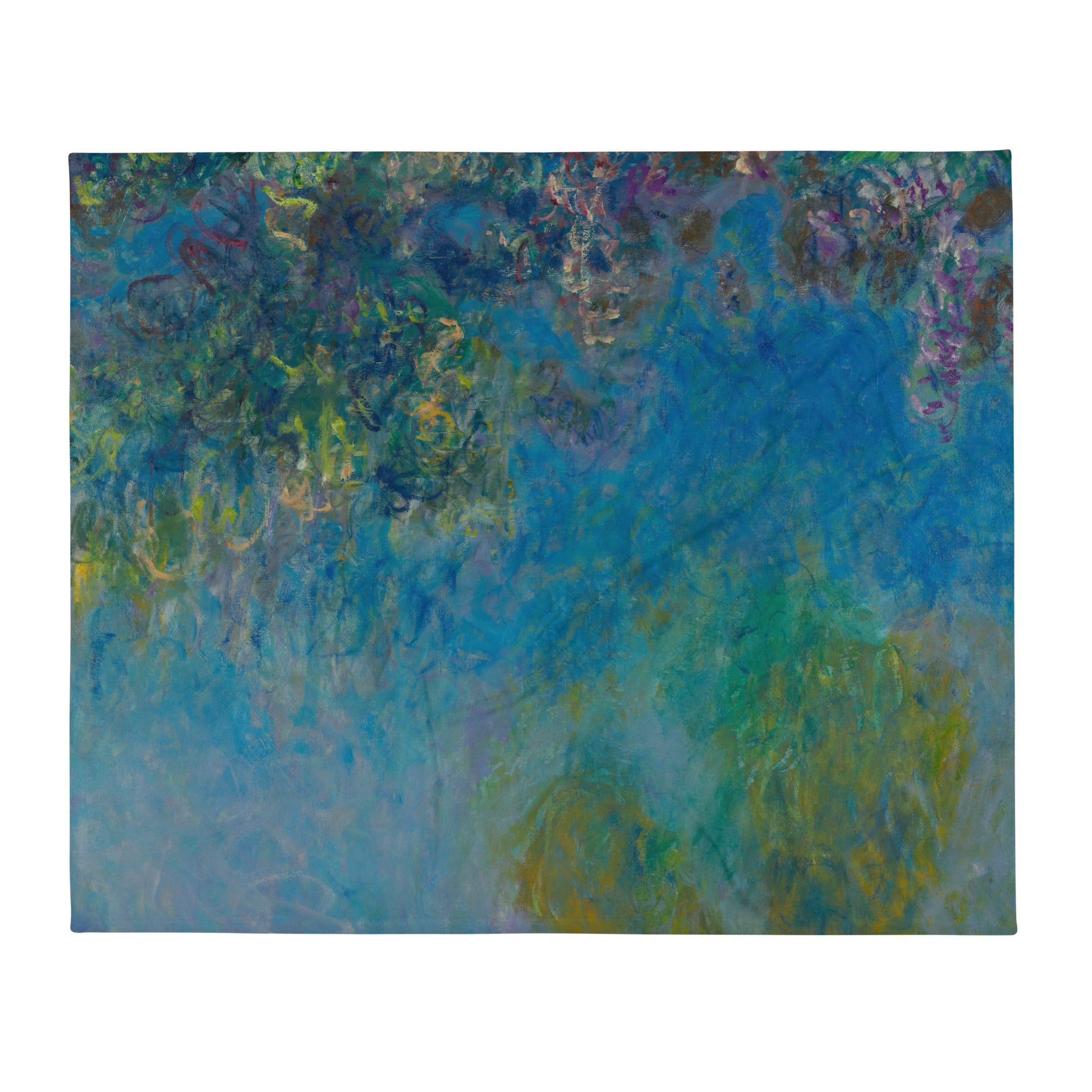Überwurfdecke „Wisteria“ von Claude Monet, berühmtes Gemälde, hochwertiger Kunstüberwurf