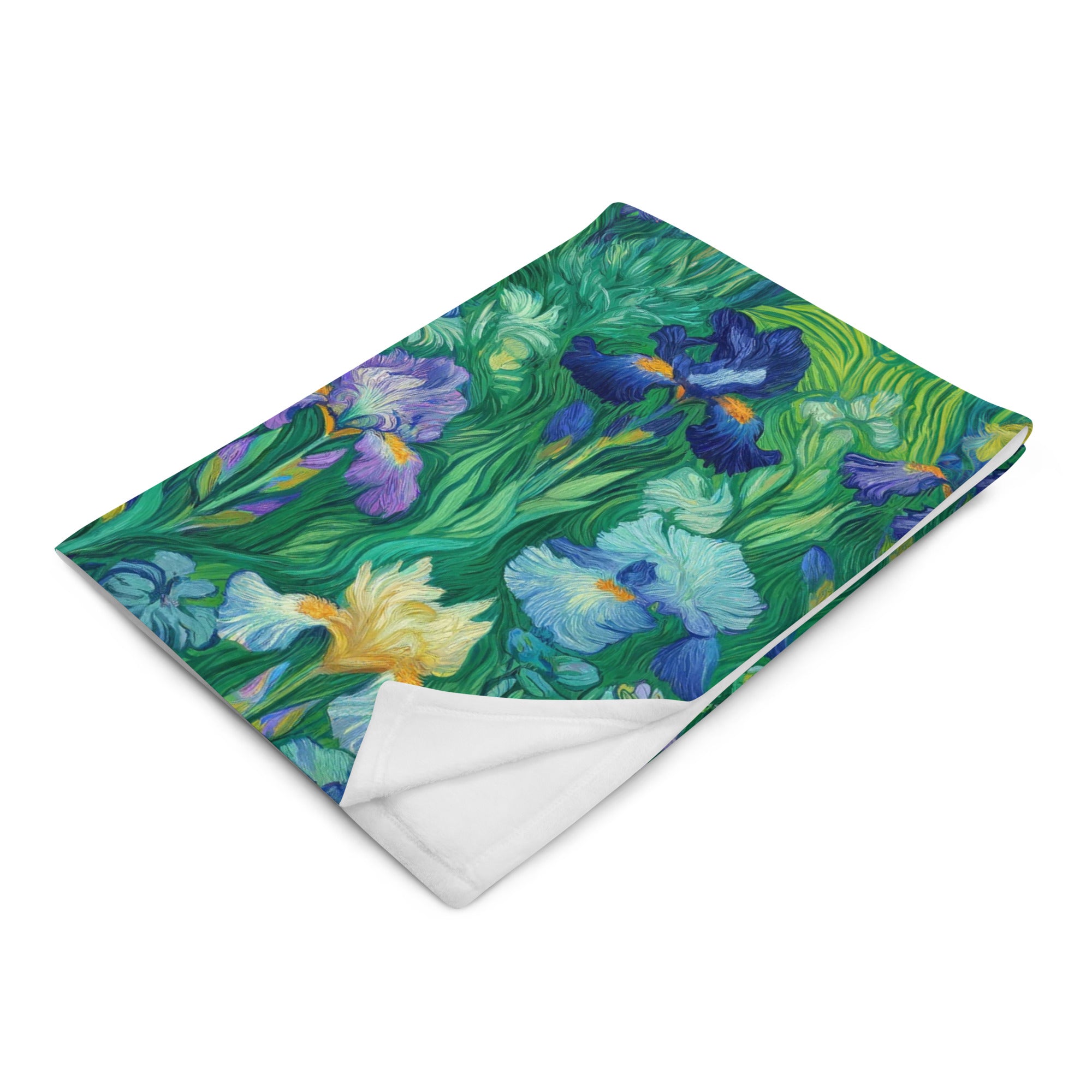 Vincent van Gogh 'Irises' Famous Painting Throw Blanket | Premium Art Throw