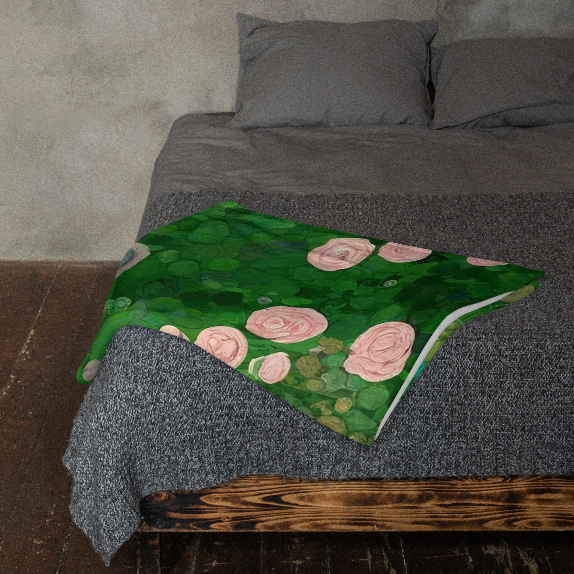 Gustav Klimt 'Rosebushes under the Trees' Famous Painting Throw Blanket | Premium Art Throw