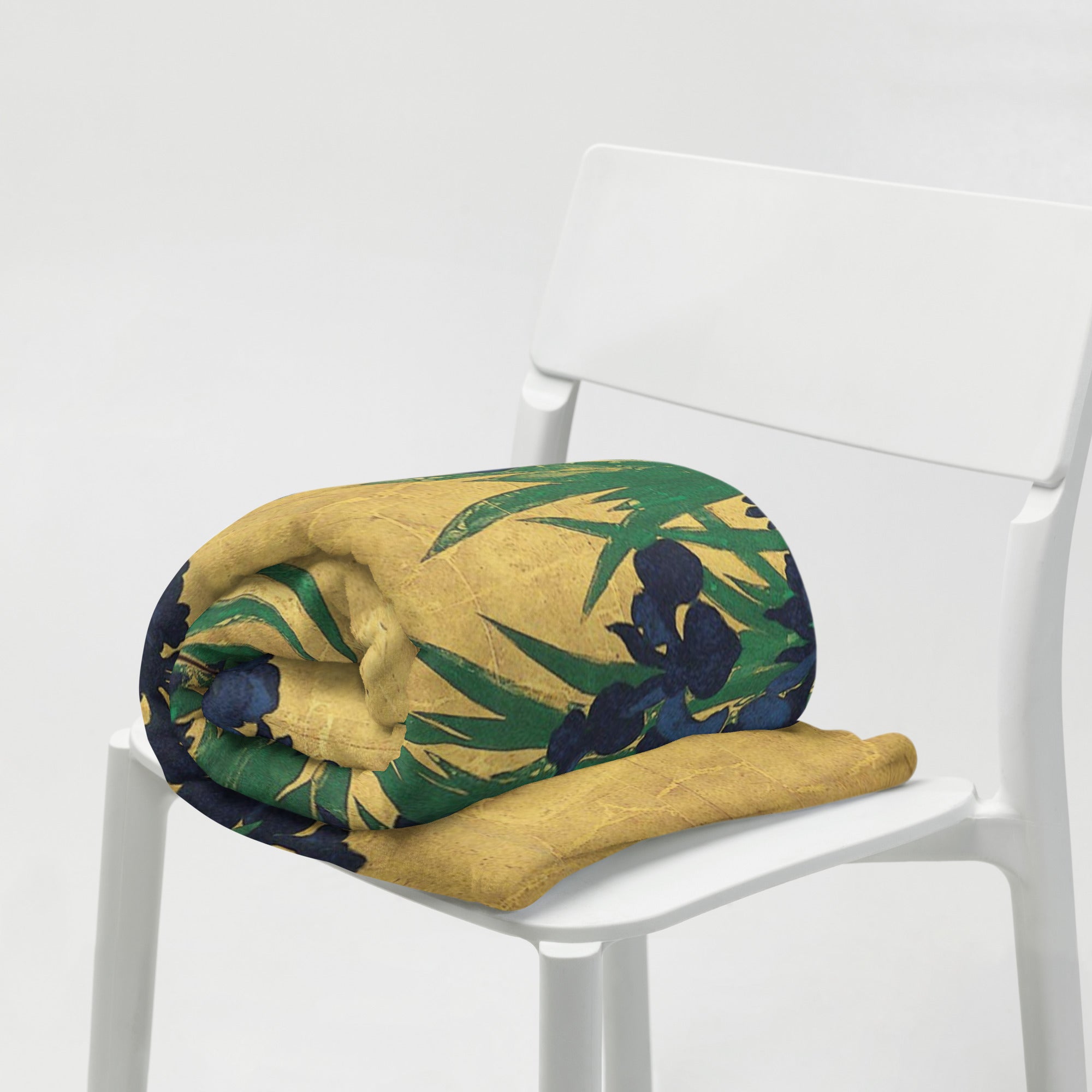 Ogata Kōrin ‘Irises’ Famous Painting Throw Blanket | Premium Art Throw