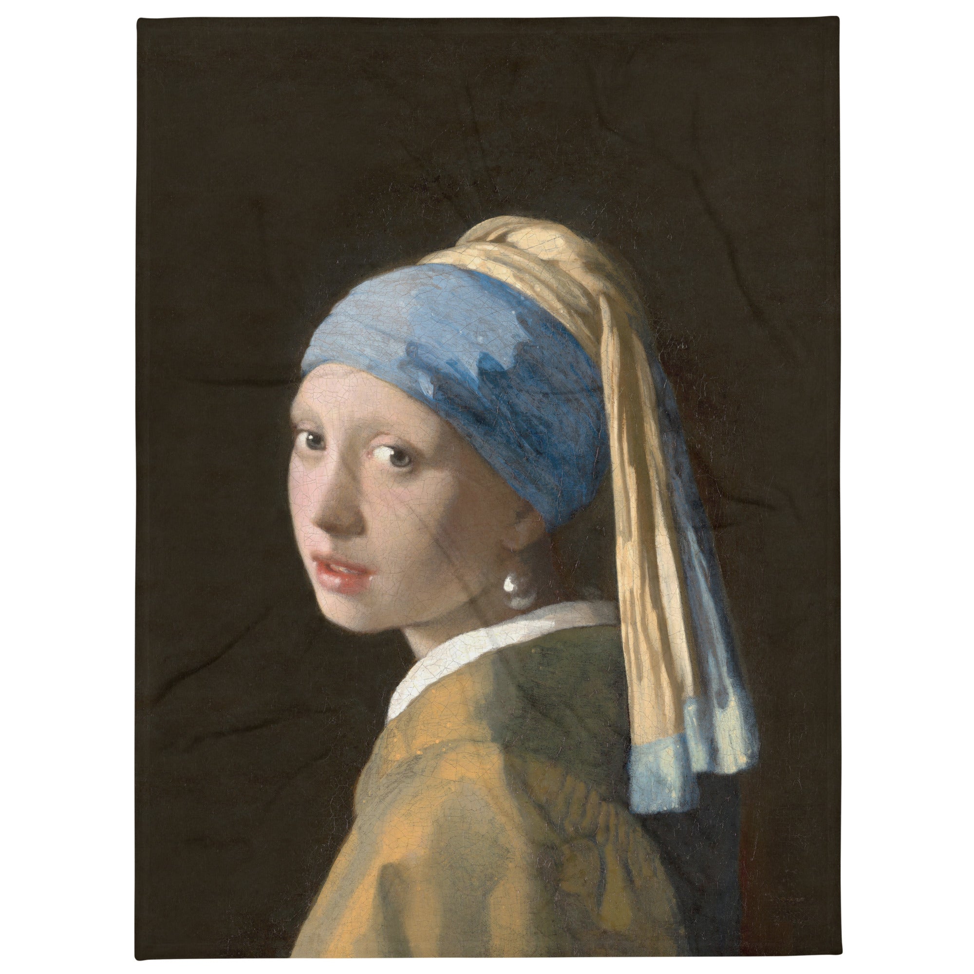 Johannes Vermeer 'Girl with a Pearl Earring' Famous Painting Throw Blanket Vertical | Premium Art Throw