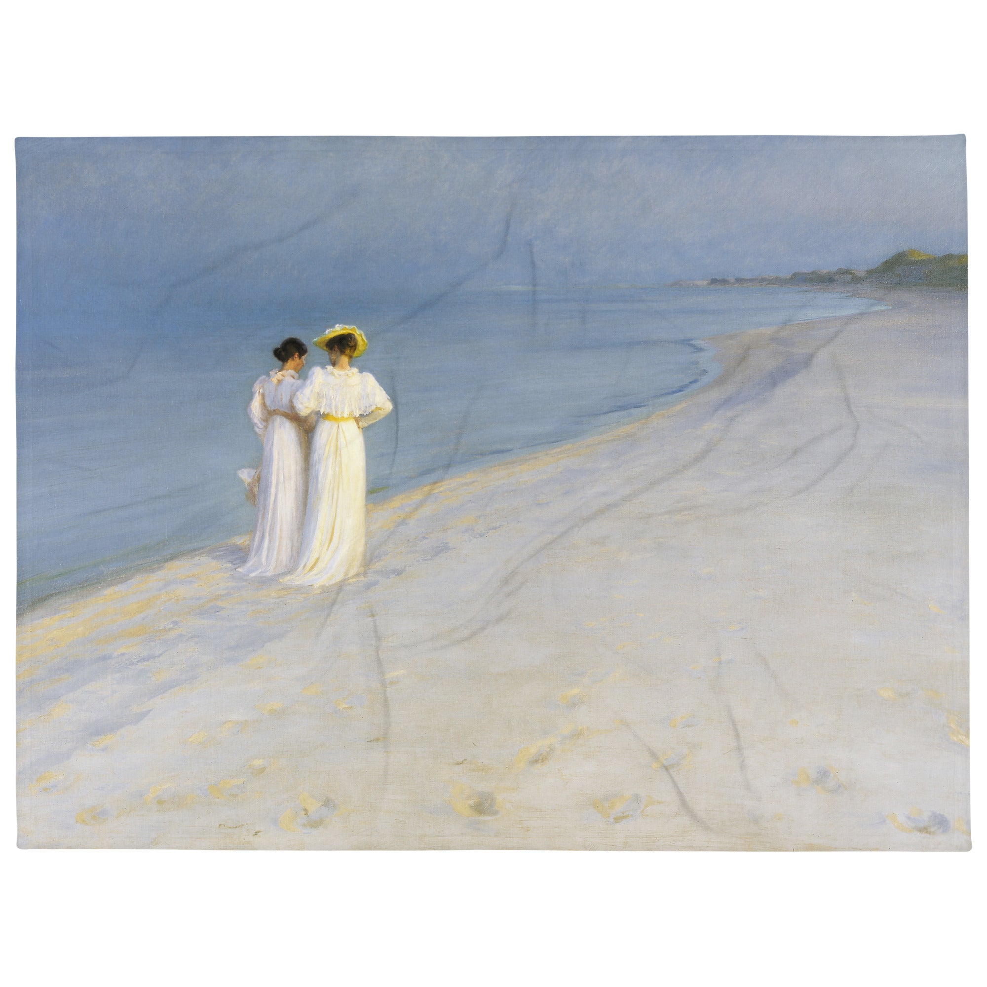 PS Krøyer „Sommerabend am Südstrand von Skagen“ – Überwurfdecke mit berühmtem Gemälde | Hochwertiger Kunstüberwurf