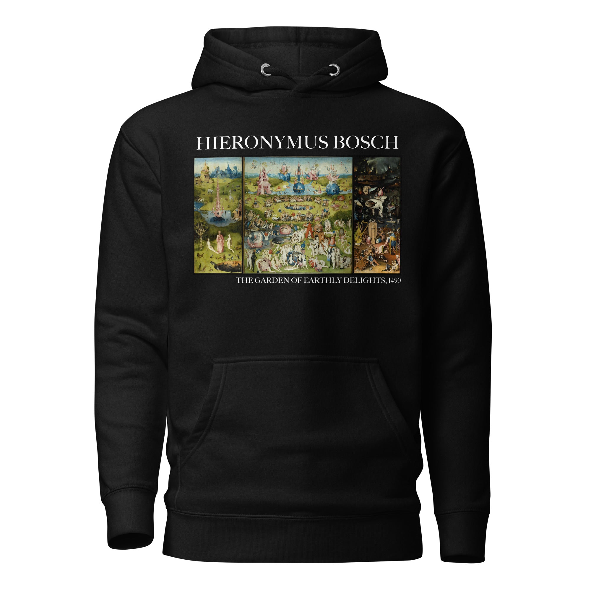 Kapuzenpullover mit berühmtem Gemälde „Der Garten der Lüste“ von Hieronymus Bosch | Unisex-Kapuzenpullover mit Premium-Kunstmotiv