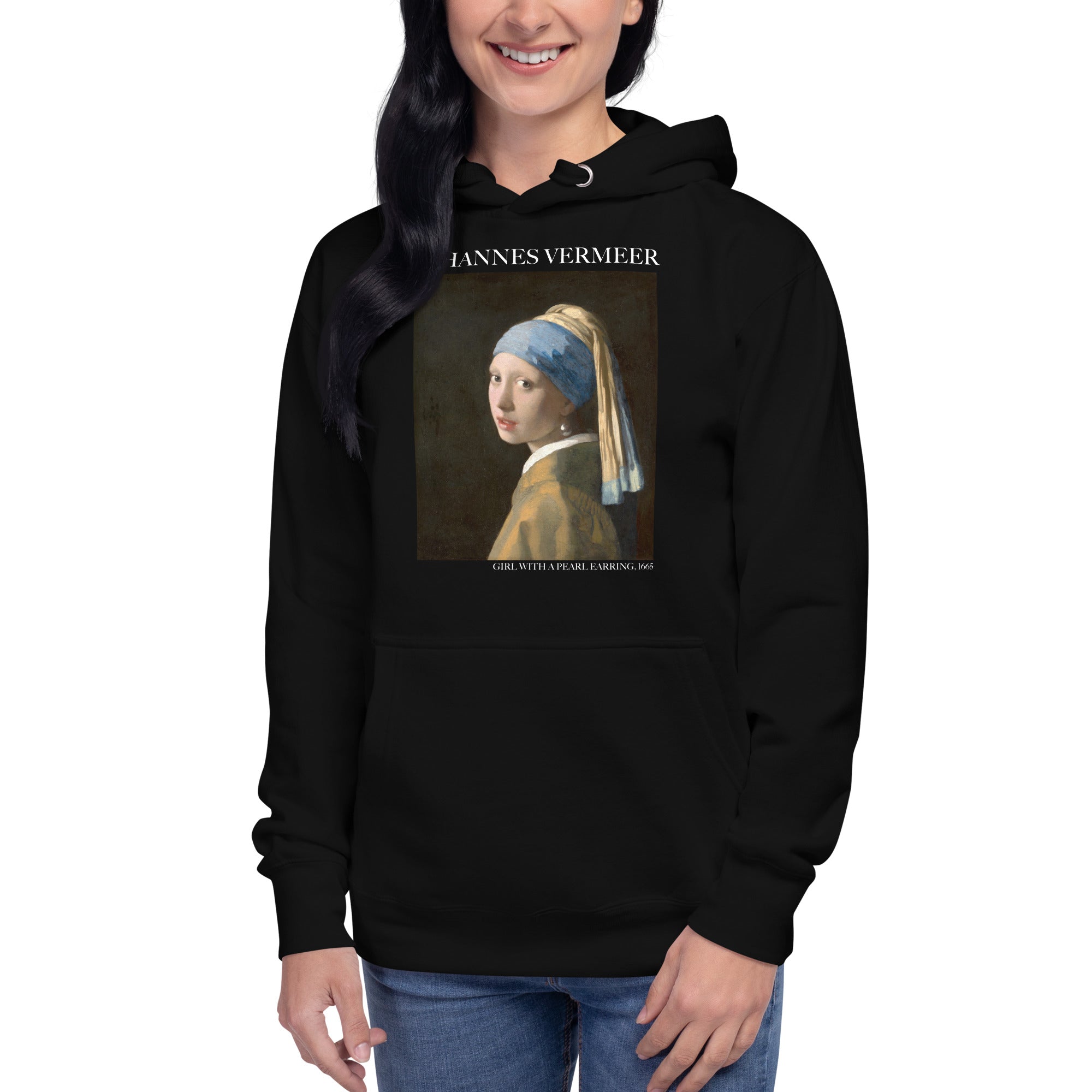 Johannes Vermeer 'Girl with a Pearl Earring' Famous Painting Hoodie | Unisex Premium Art Hoodie