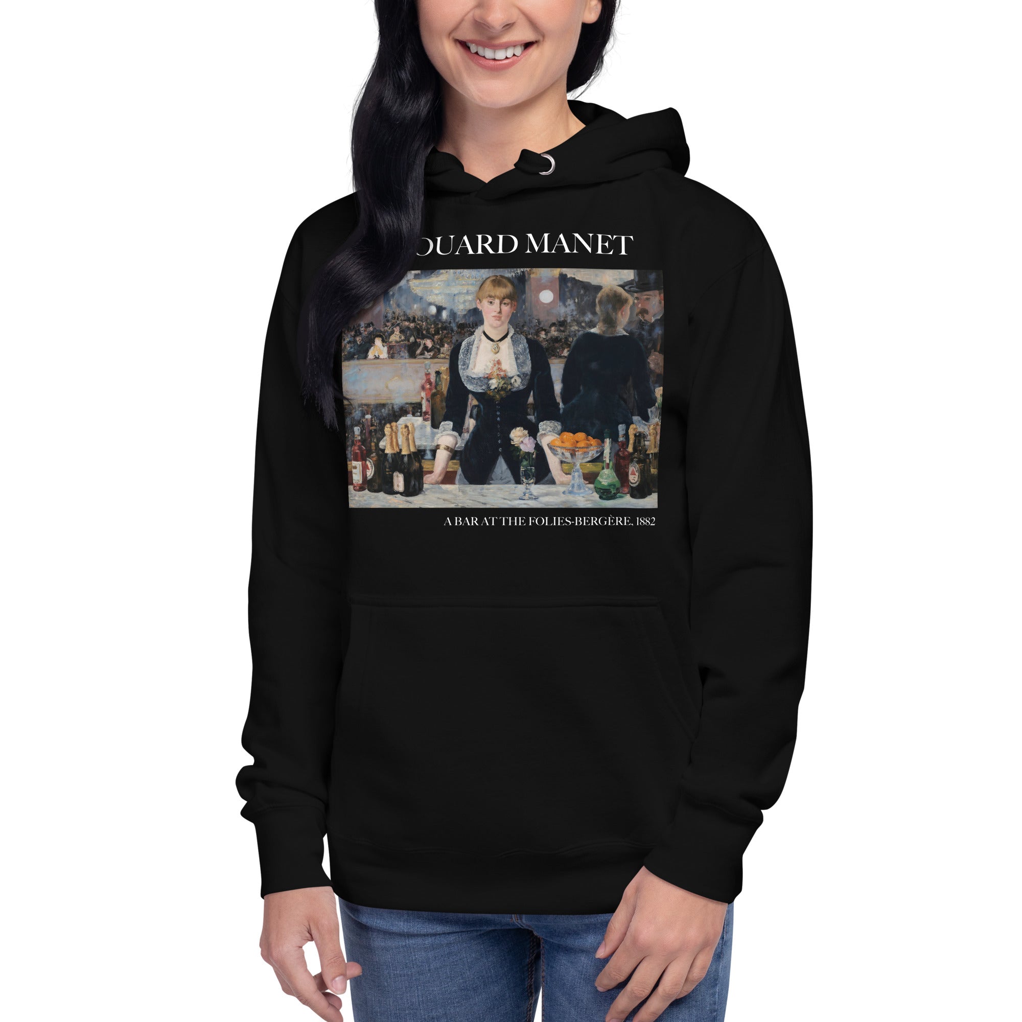 Édouard Manet 'A Bar at the Folies-Bergère' Famous Painting Hoodie | Unisex Premium Art Hoodie