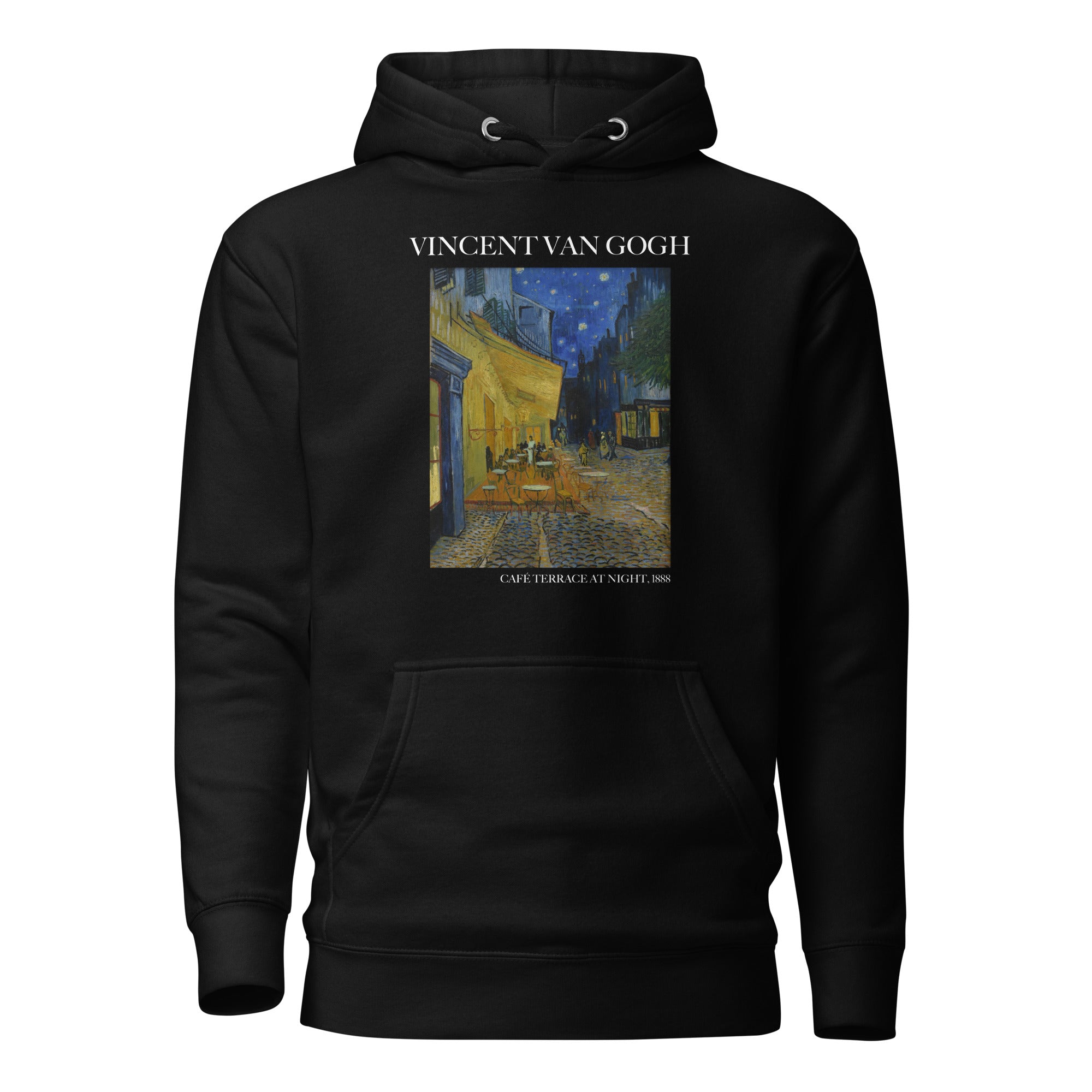 Kapuzenpullover mit berühmtem Gemälde „Caféterrasse bei Nacht“ von Vincent van Gogh | Unisex-Kapuzenpullover mit Premium-Kunstmotiv