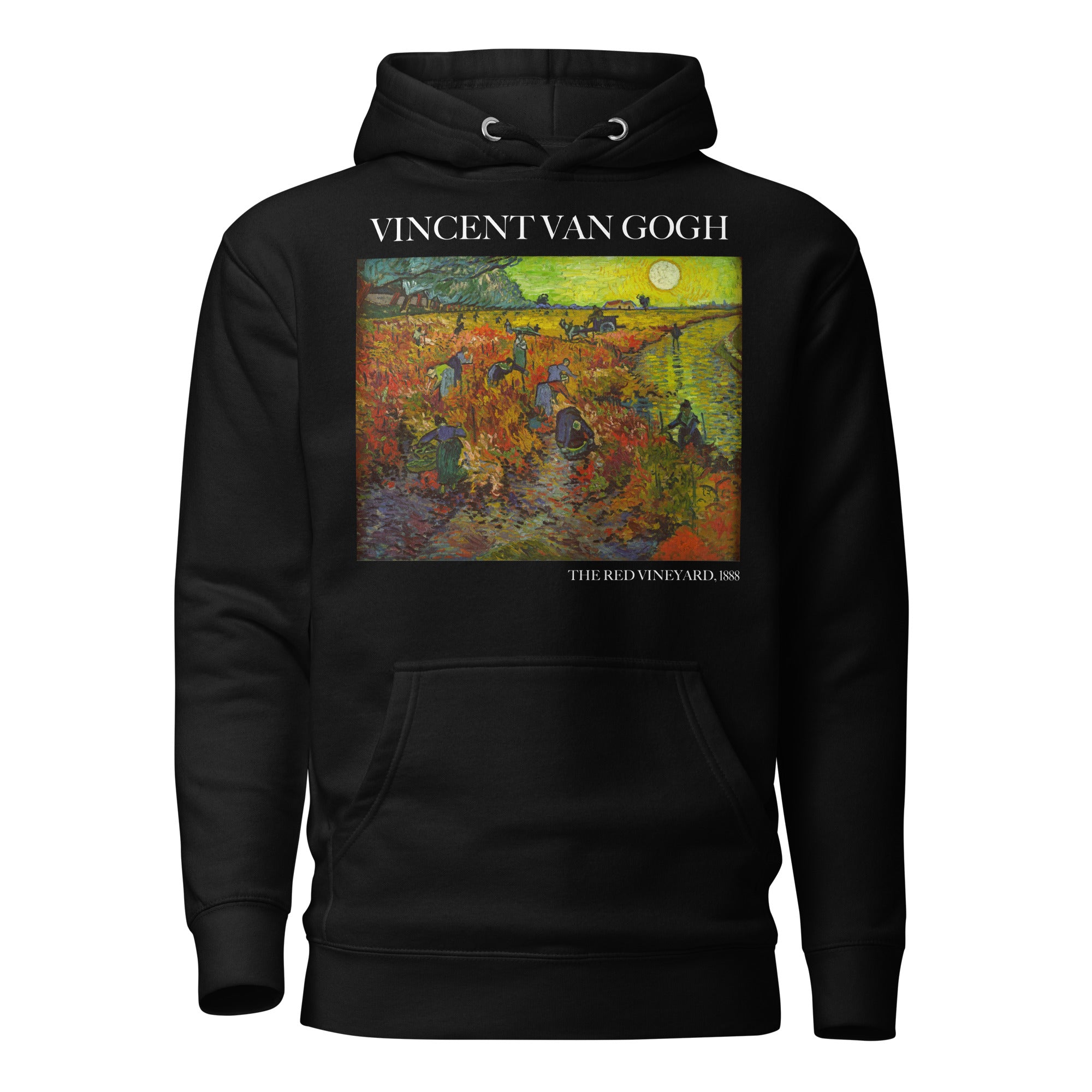 Kapuzenpullover mit berühmtem Gemälde „Der rote Weinberg“ von Vincent van Gogh | Unisex-Kapuzenpullover mit Premium-Kunstmotiv