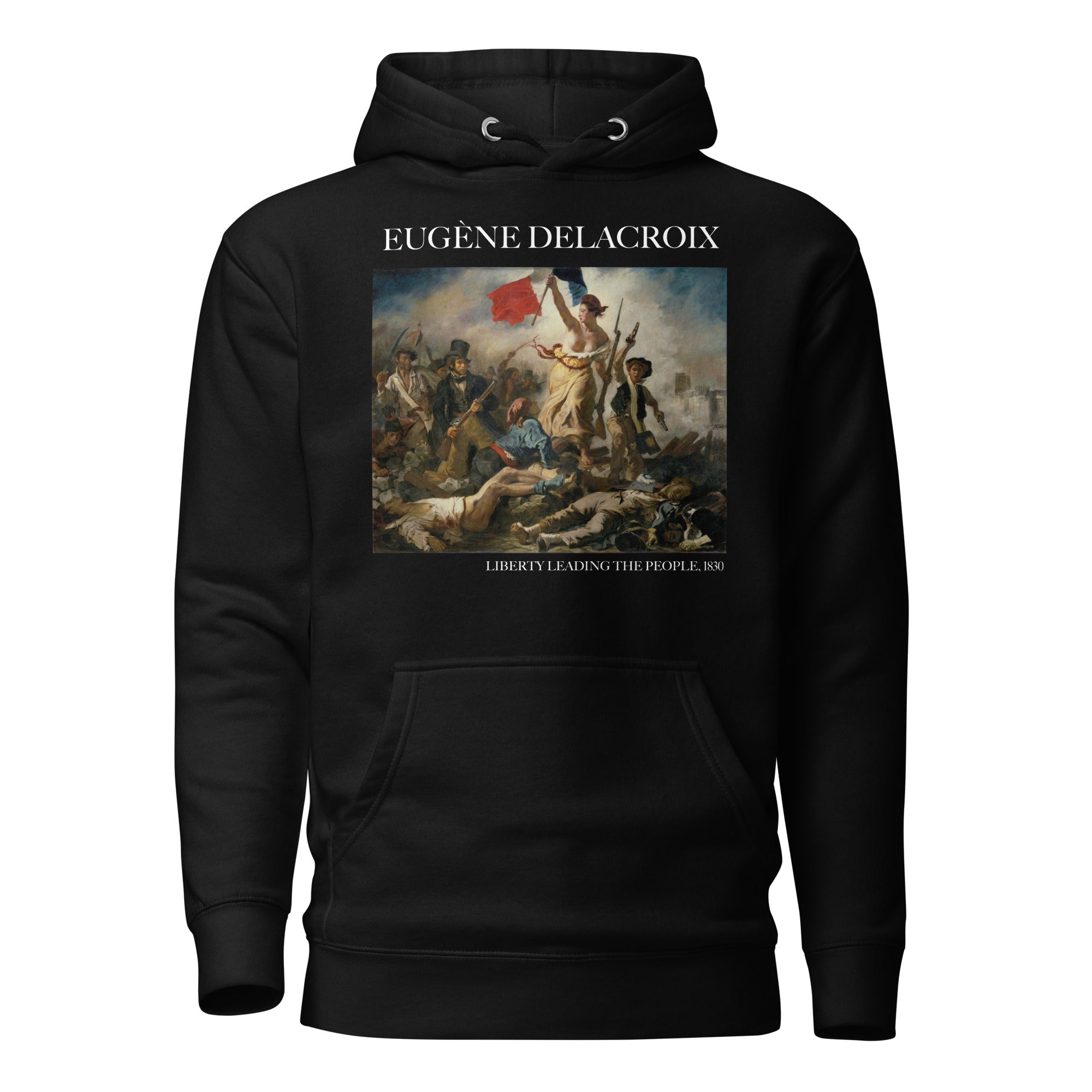 Kapuzenpullover mit berühmtem Gemälde „Die Freiheit führt das Volk“ von Eugène Delacroix | Unisex-Kunst-Kapuzenpullover